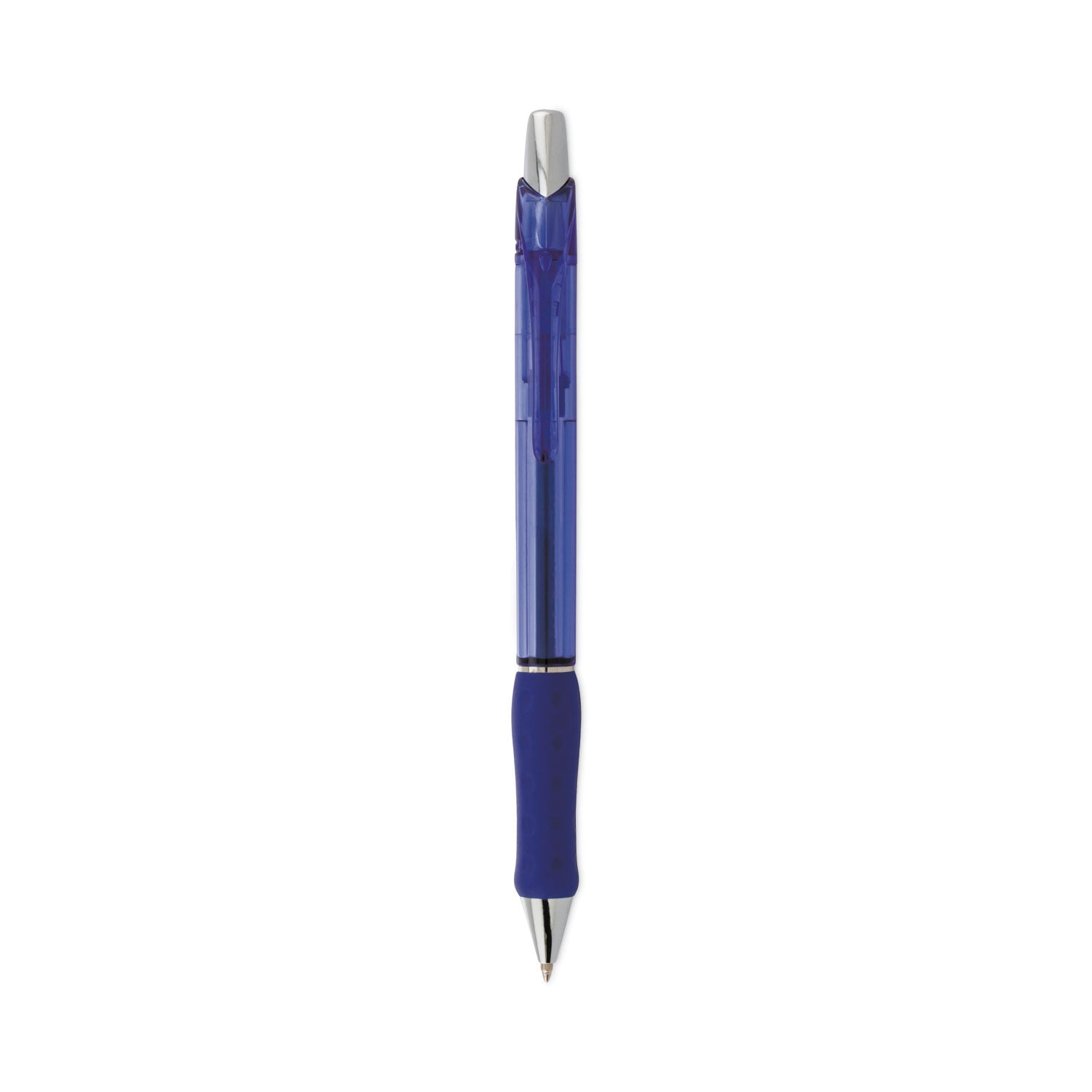 rsvp-super-rt-ballpoint-pen-retractable-medium-07-mm-blue-ink-translucent-blue-blue-barrel-dozen_penbx477c - 1