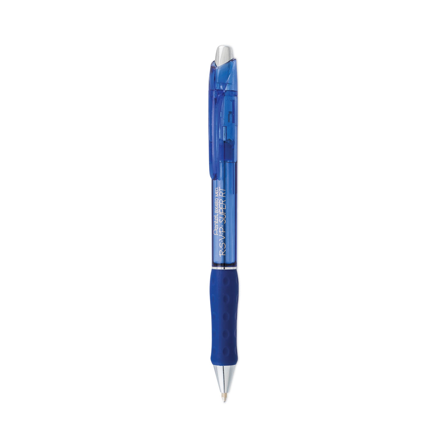 rsvp-super-rt-ballpoint-pen-retractable-medium-1-mm-blue-ink-translucent-blue-blue-barrel-dozen_penbx480c - 1