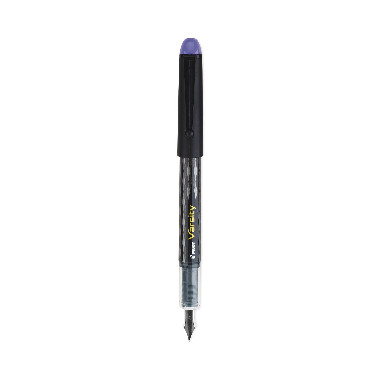 Varsity Fountain Pen, Medium 1 mm, Purple Ink, Clear/Black/Purple Barrel -