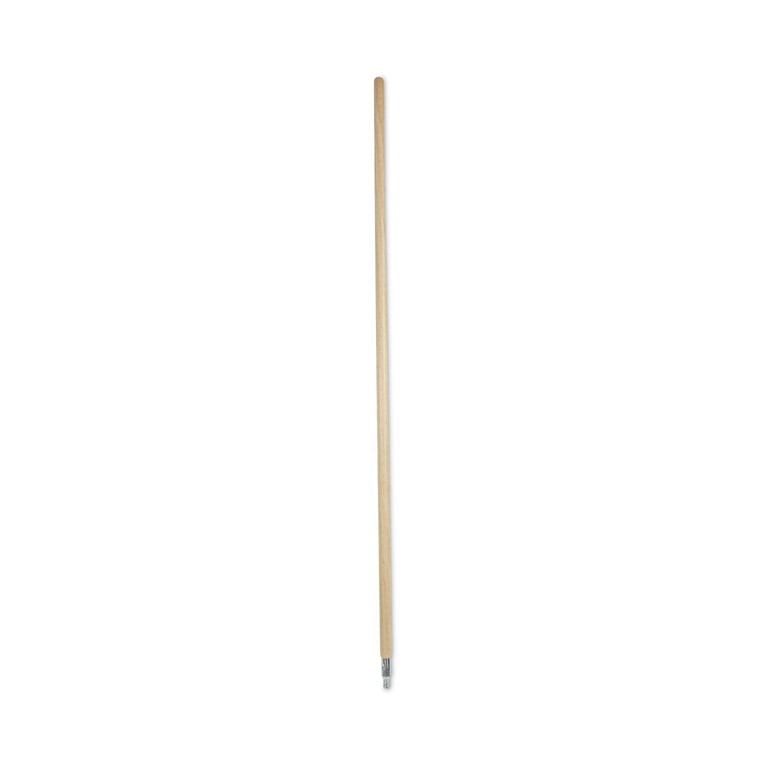 Metal Tip Threaded Hardwood Broom Handle, 1.13" dia x 60", Natural -