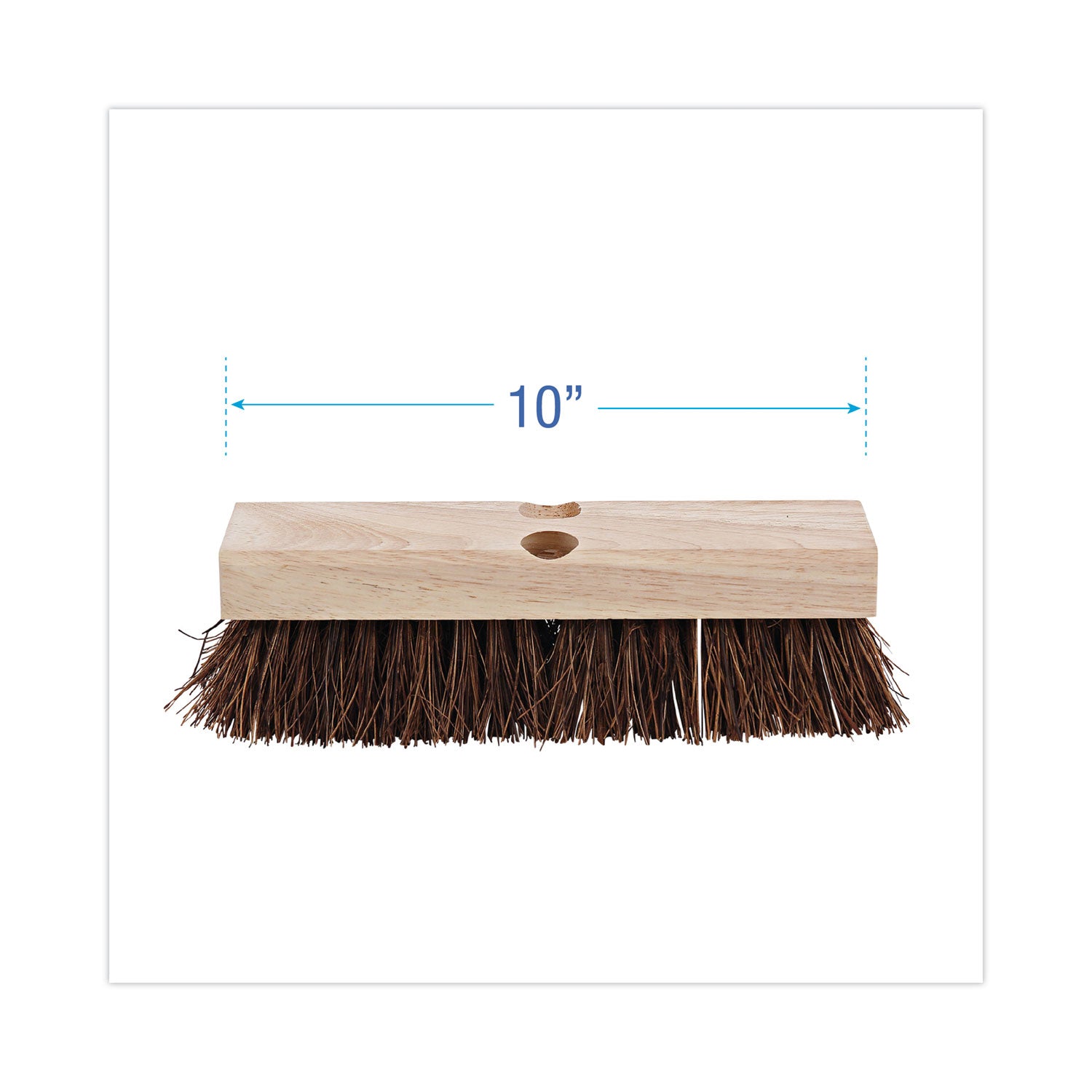 Deck Brush Head, 2" Brown Palmyra Bristles, 10" Brush -