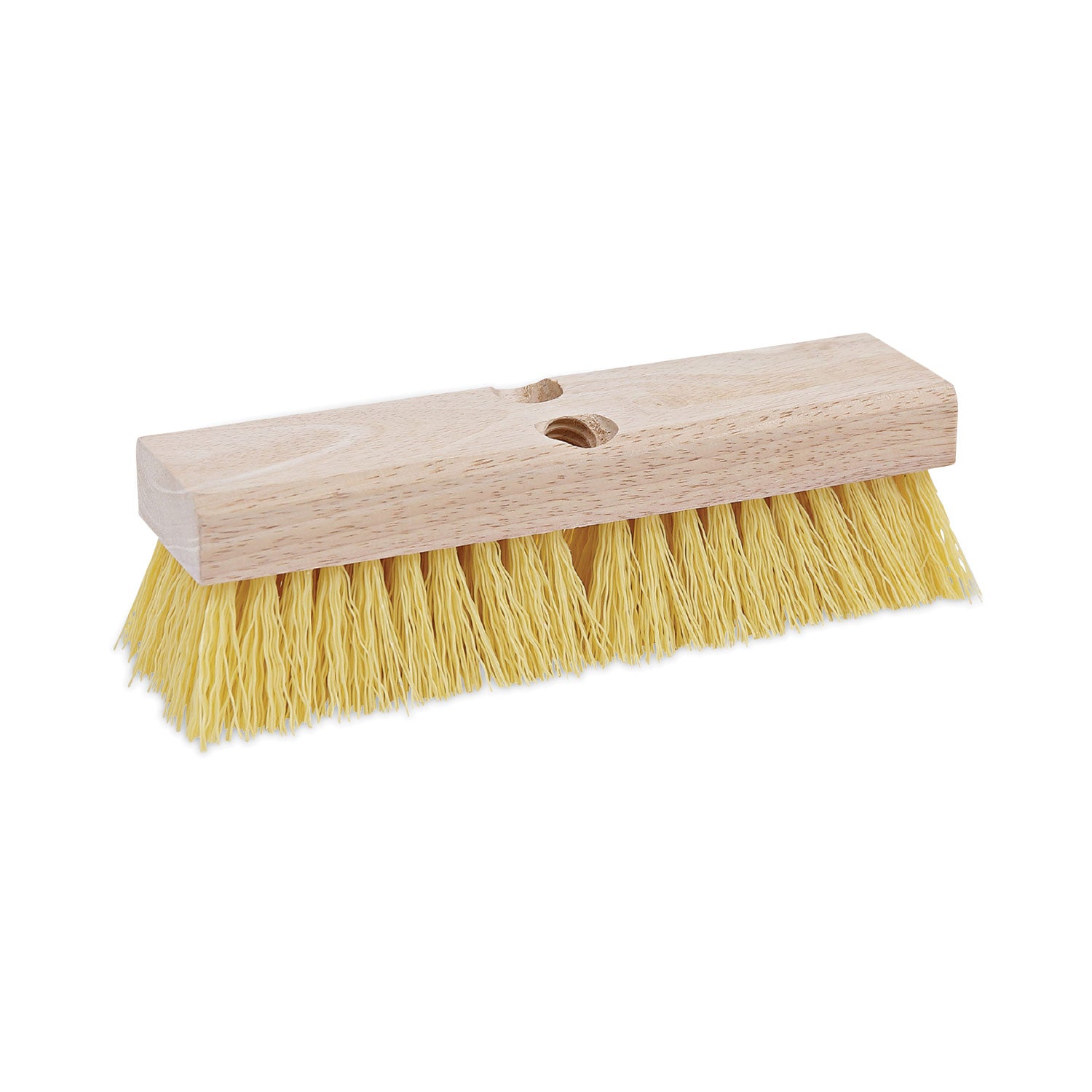 Deck Brush Head, 2" Cream Polypropylene Bristles, 10" Brush -