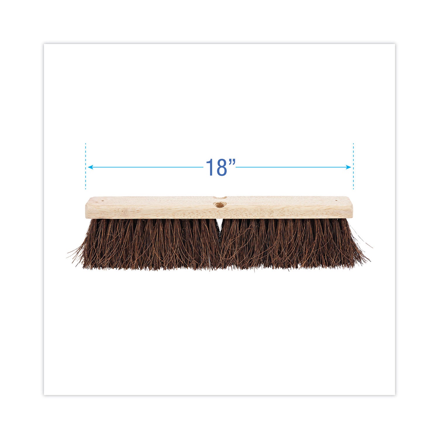 Floor Brush Head, 3.25" Natural Palmyra Fiber Bristles, 18" Brush -