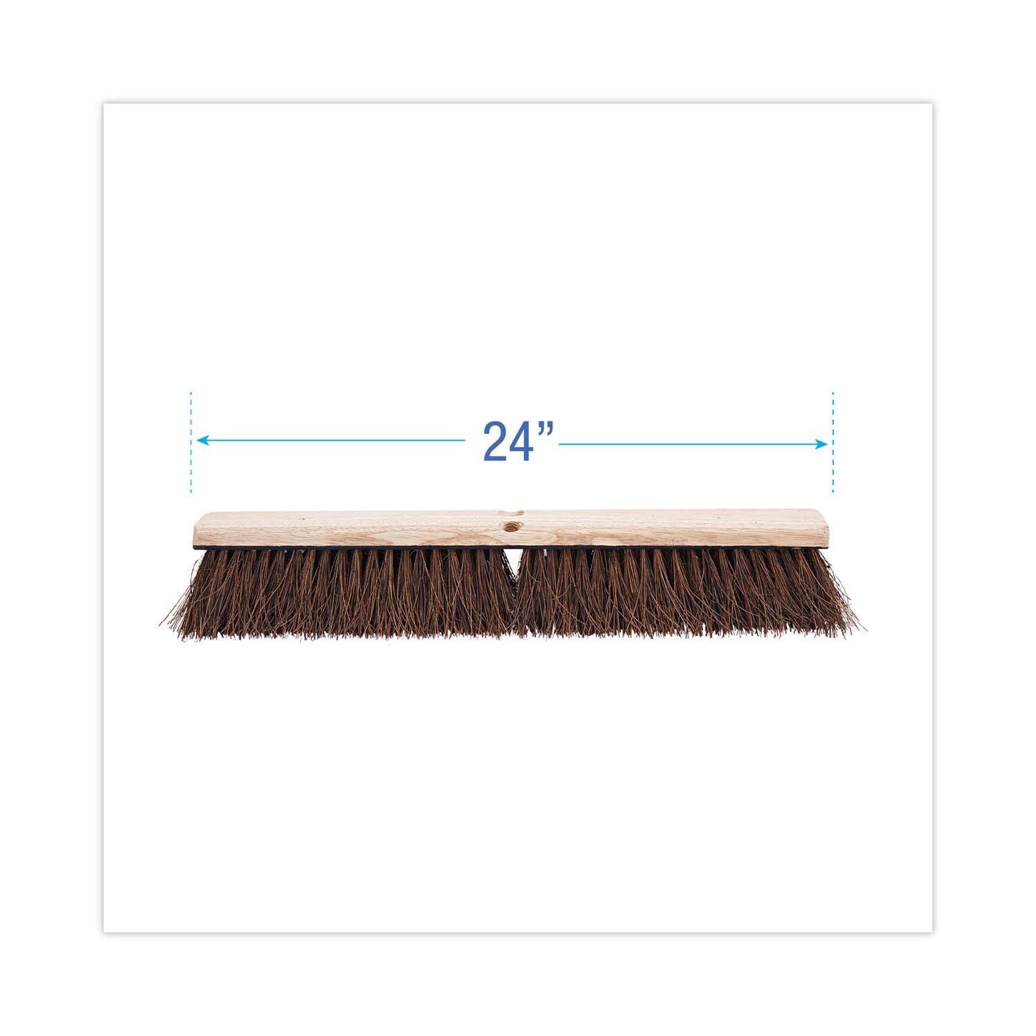 Floor Brush Head, 3.25" Natural Palmyra Fiber Bristles, 24" Brush -