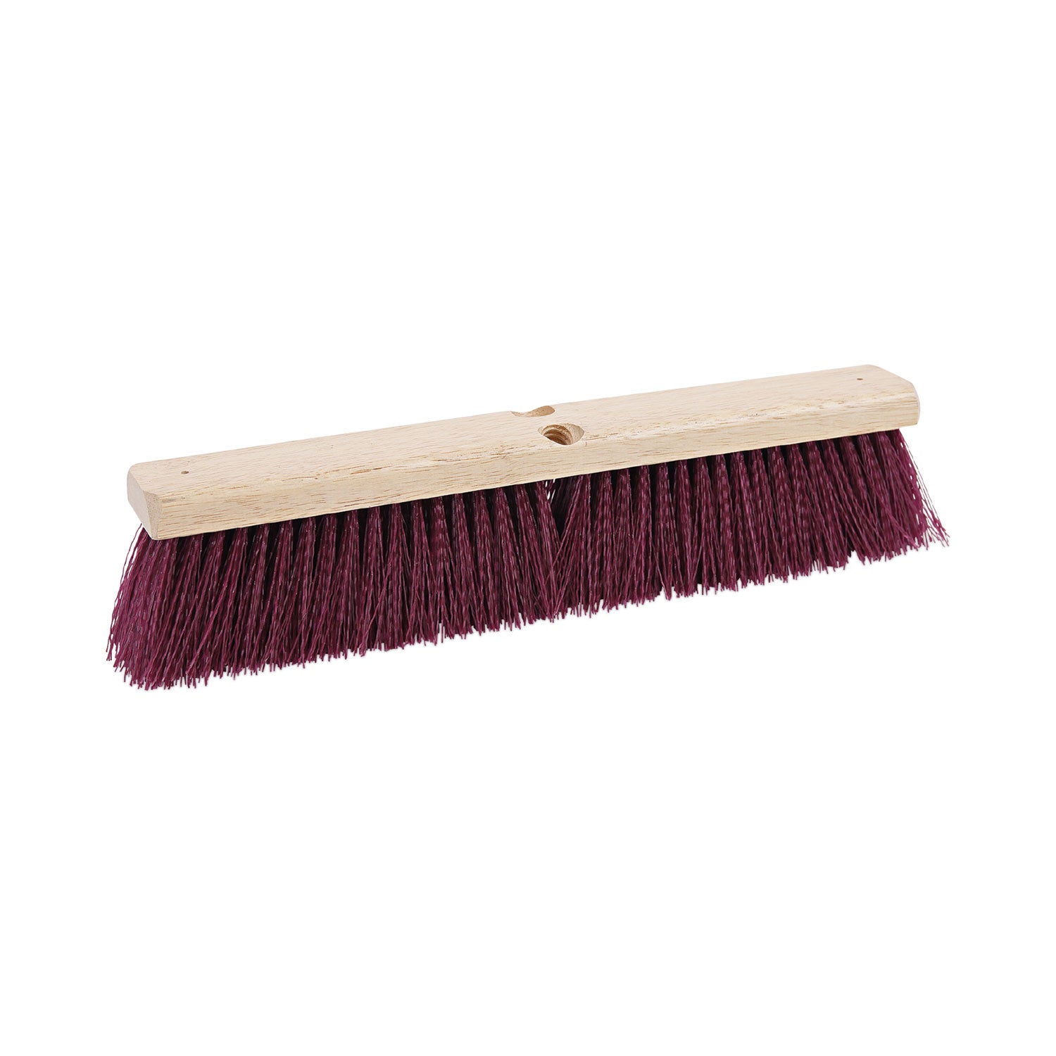 Floor Brush Head, 3" Maroon Heavy-Duty Polypropylene Bristles, 18" Brush -