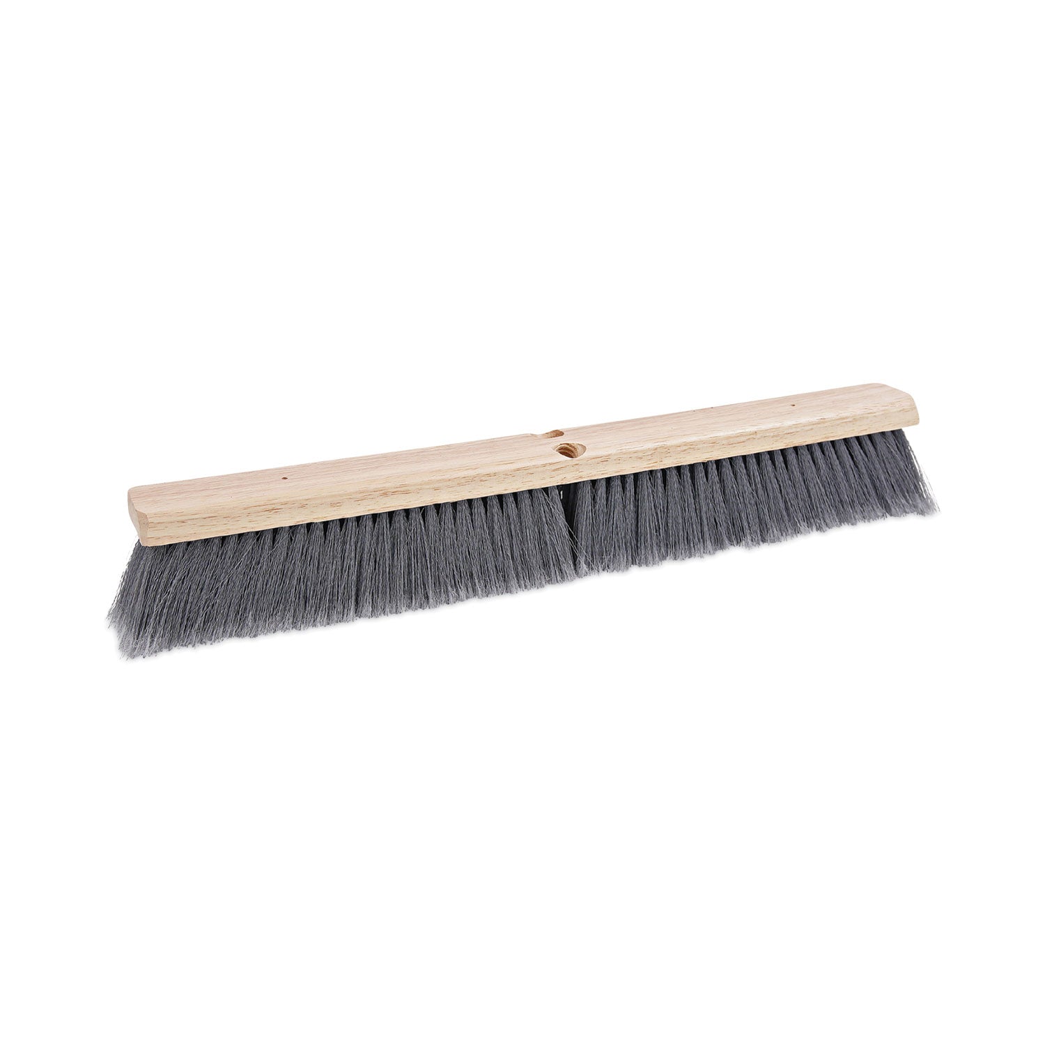 Floor Brush Head, 3" Gray Flagged Polypropylene Bristles, 24" Brush -