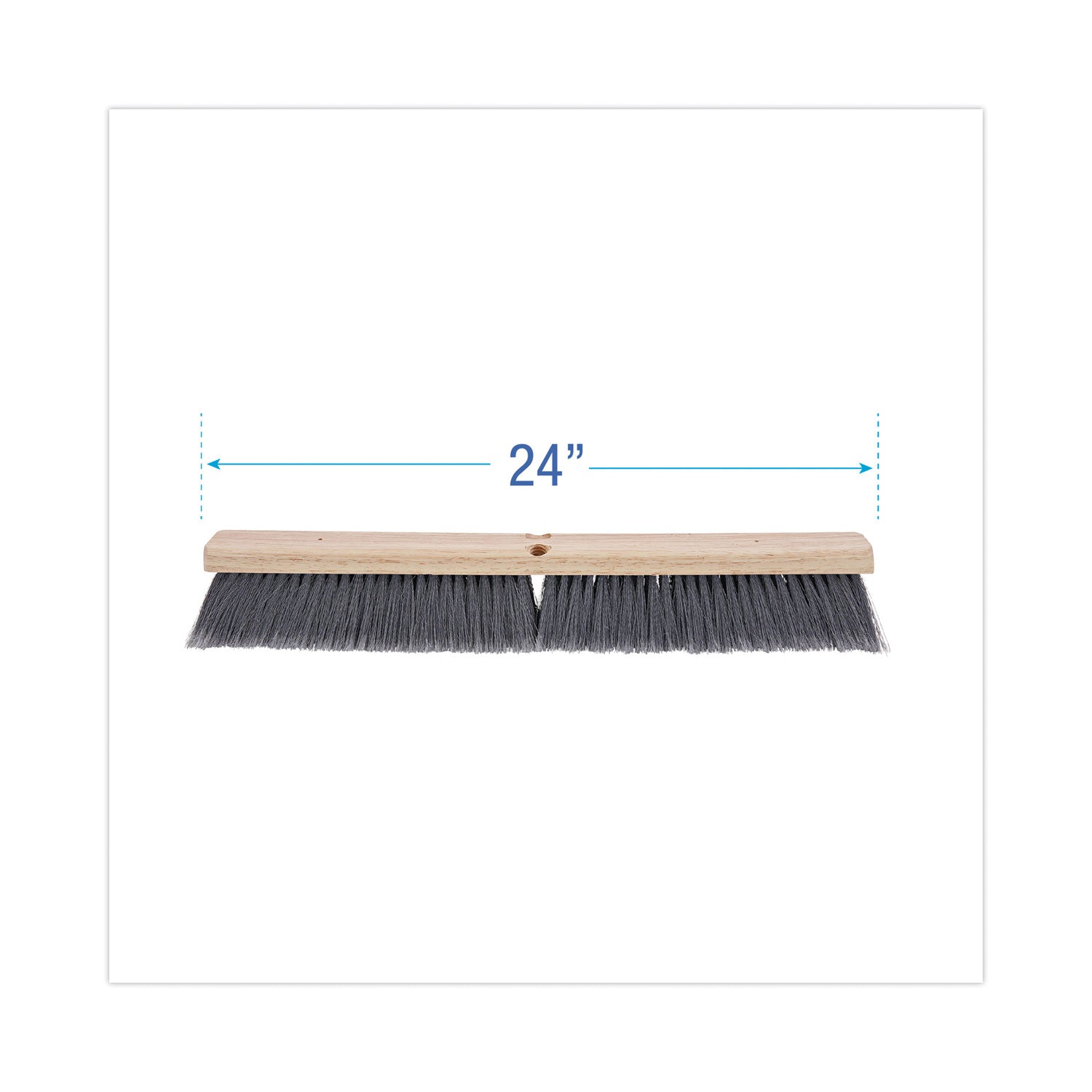 Floor Brush Head, 3" Gray Flagged Polypropylene Bristles, 24" Brush -