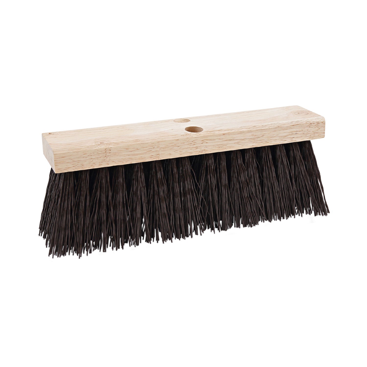 Street Broom Head, 6.25" Brown Polypropylene Bristles, 16" Brush -