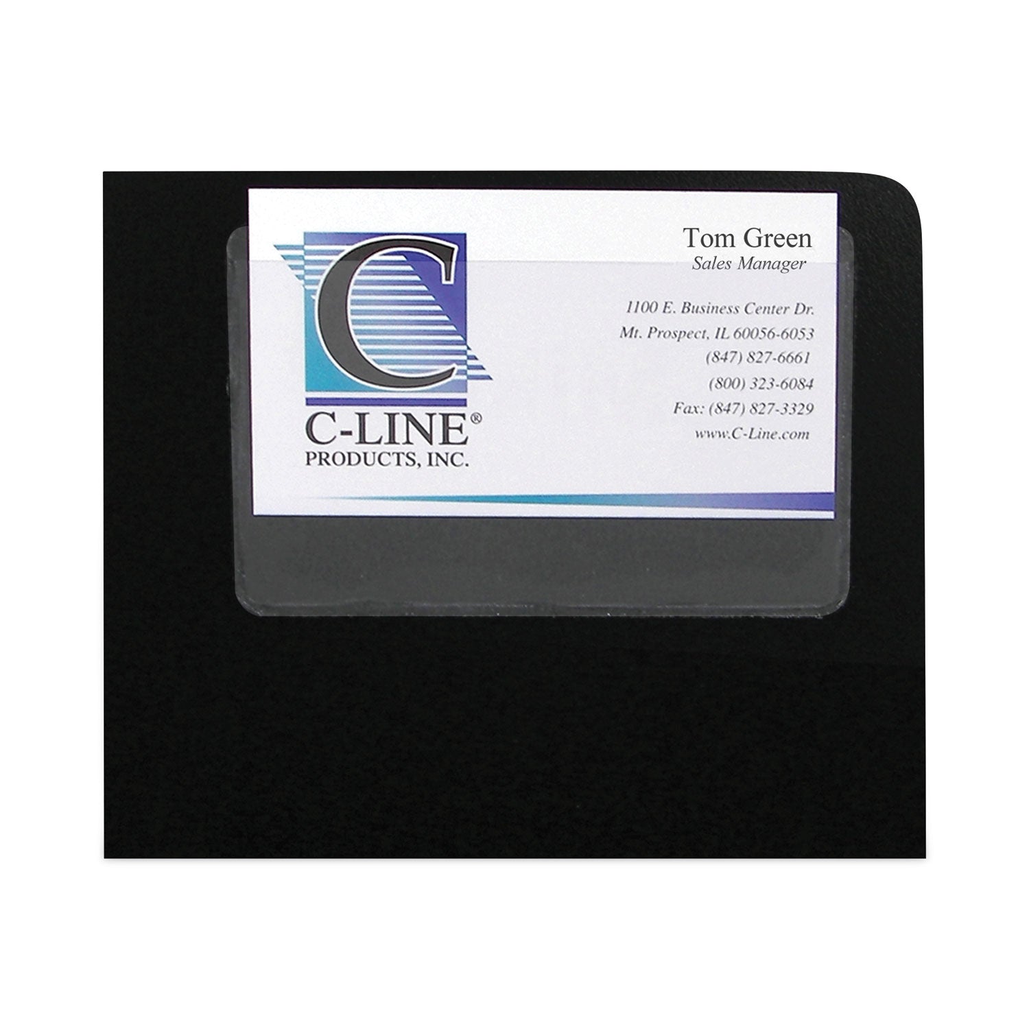 Self-Adhesive Business Card Holders, Top Load, 2 x 3.5, Clear, 10/Pack -
