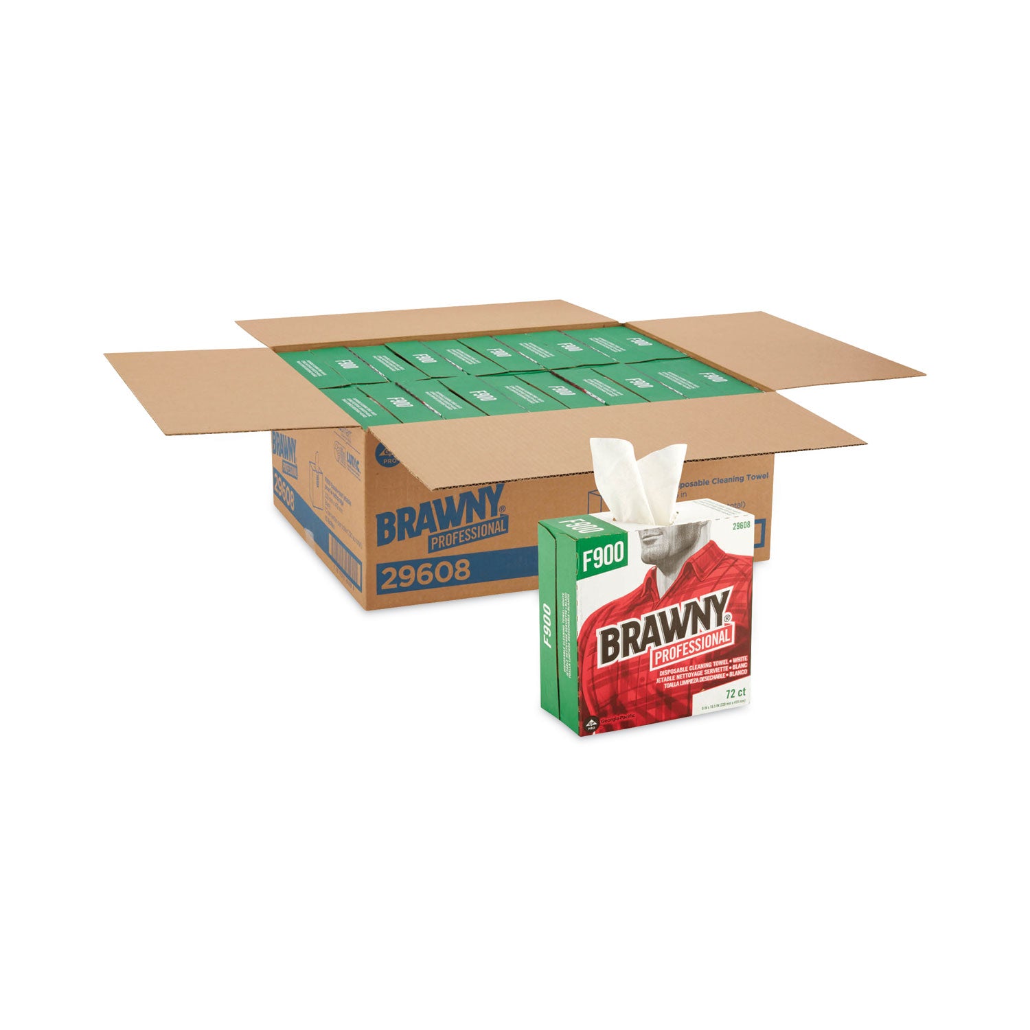 FLAX 900 Heavy Duty Cloths, 9 x 16.5, White, 72/Box, 10 Box/Carton -