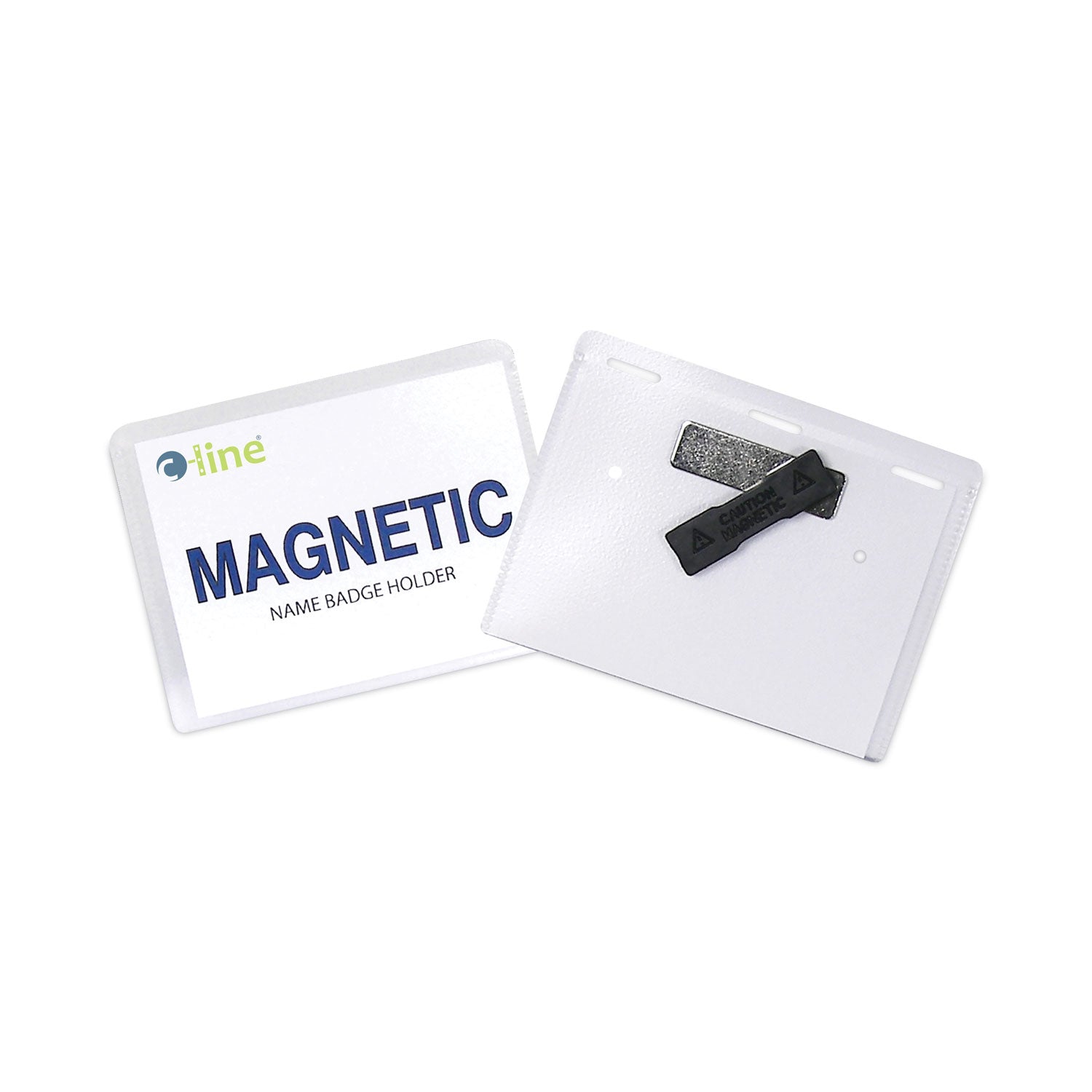 Magnetic Name Badge Holder Kit, Horizontal, 4w x 3h, Clear, 20/Box -