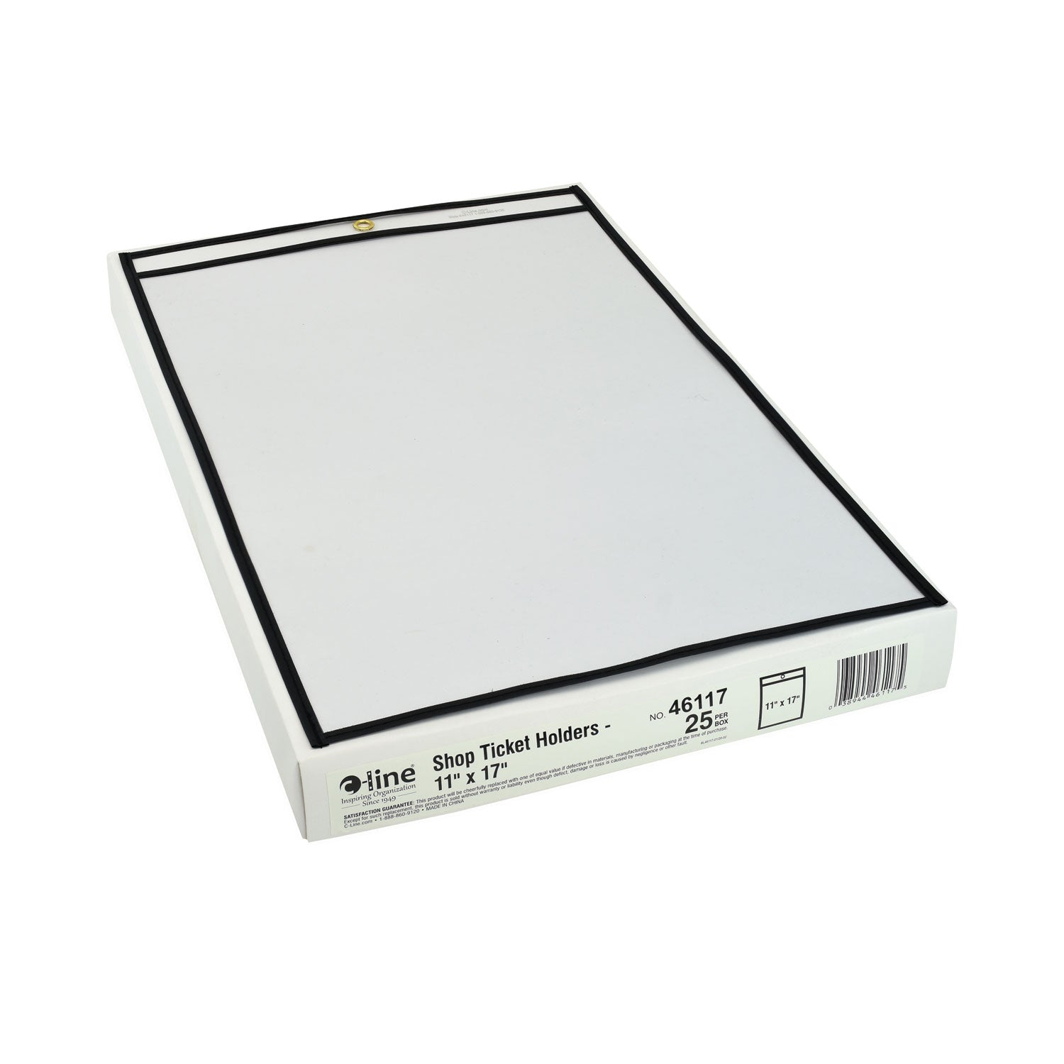 Shop Ticket Holders, Stitched, Both Sides Clear, 75", 11 x 17, 25/Box -