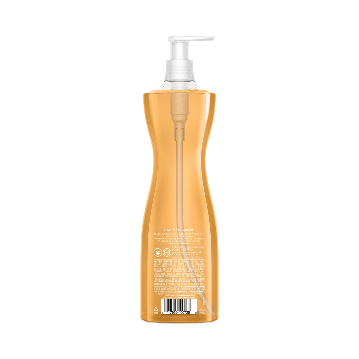 Dish Soap, Clementine, 18 oz Pump Bottle -