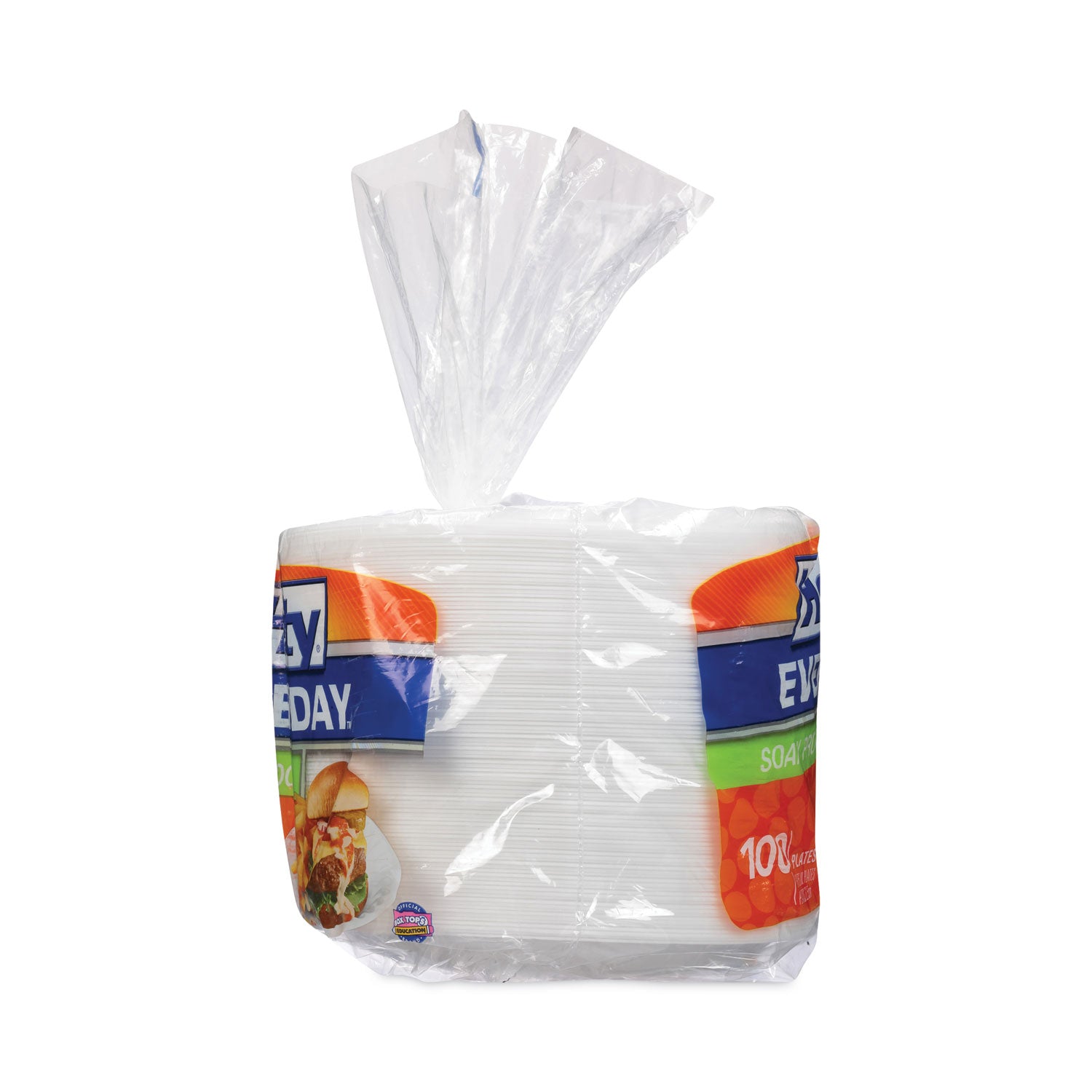 Soak Proof Tableware, Foam Plates, 8.88" dia, White, 100/Pack -