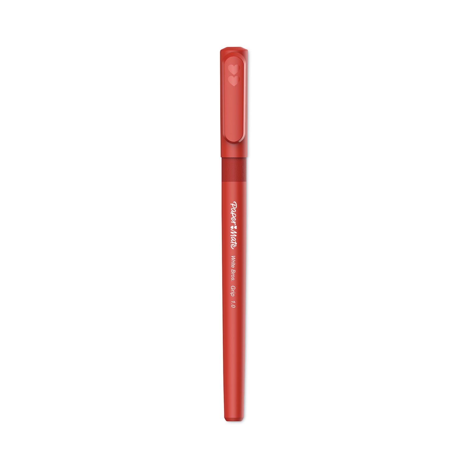 write-bros-grip-ballpoint-pen-stick-medium-1-mm-red-ink-red-barrel-dozen_pap2124505 - 1