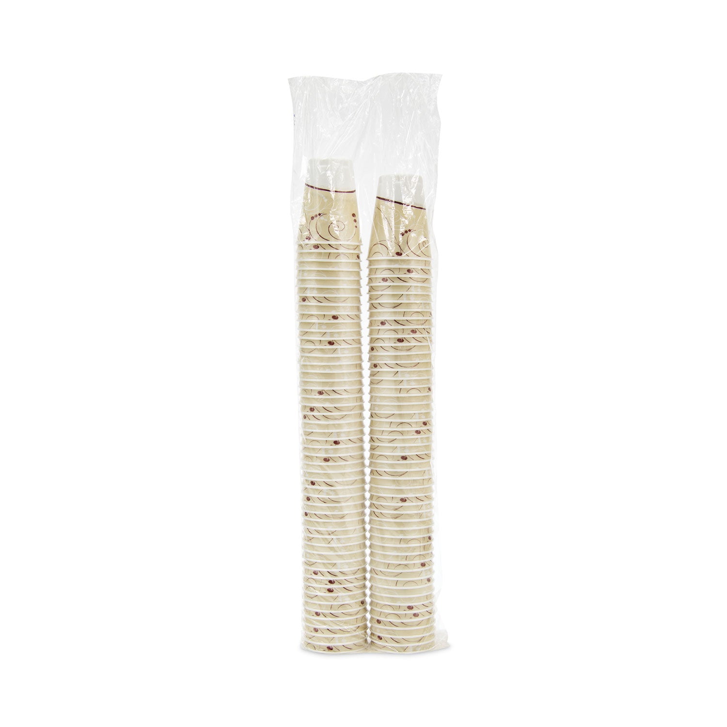 Trophy Plus Dual Temperature Insulated Cups in Symphony Design, 12 oz, Beige, 100/Pack -
