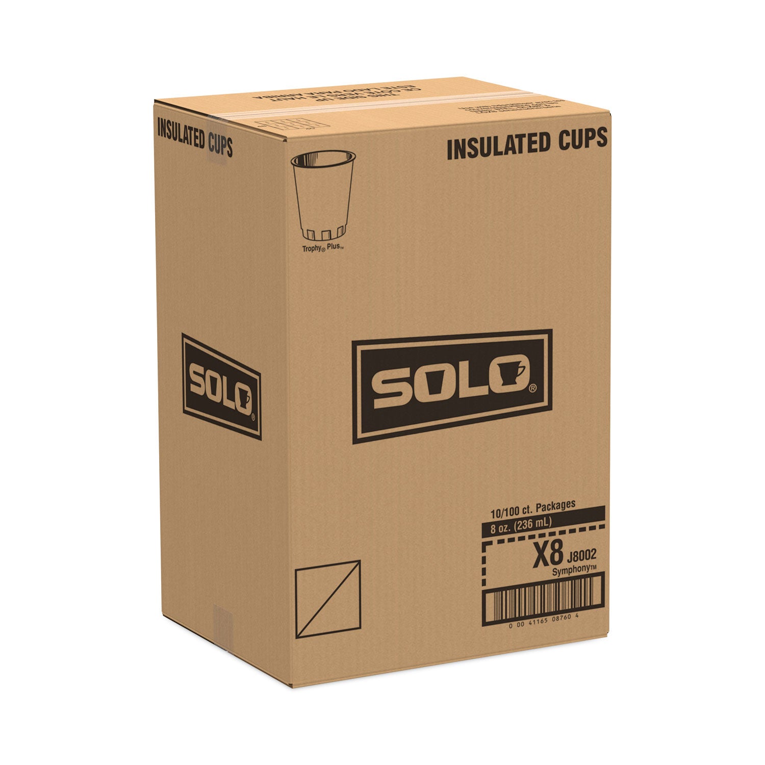 Trophy Plus Dual Temperature Insulated Cups in Symphony Design, 8 oz, Beige, 1,000/Carton -