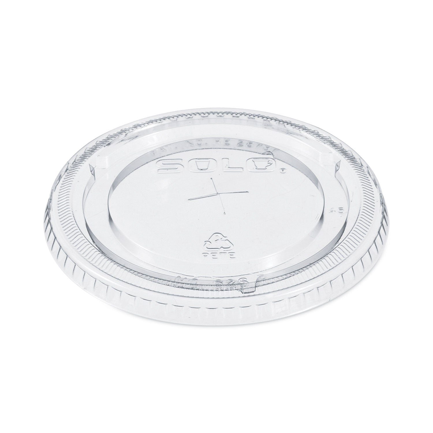 PETE Flat Straw-Slot Cold Cup Lids, Fits 16 oz to 24 oz, Clear, 100/Pack -