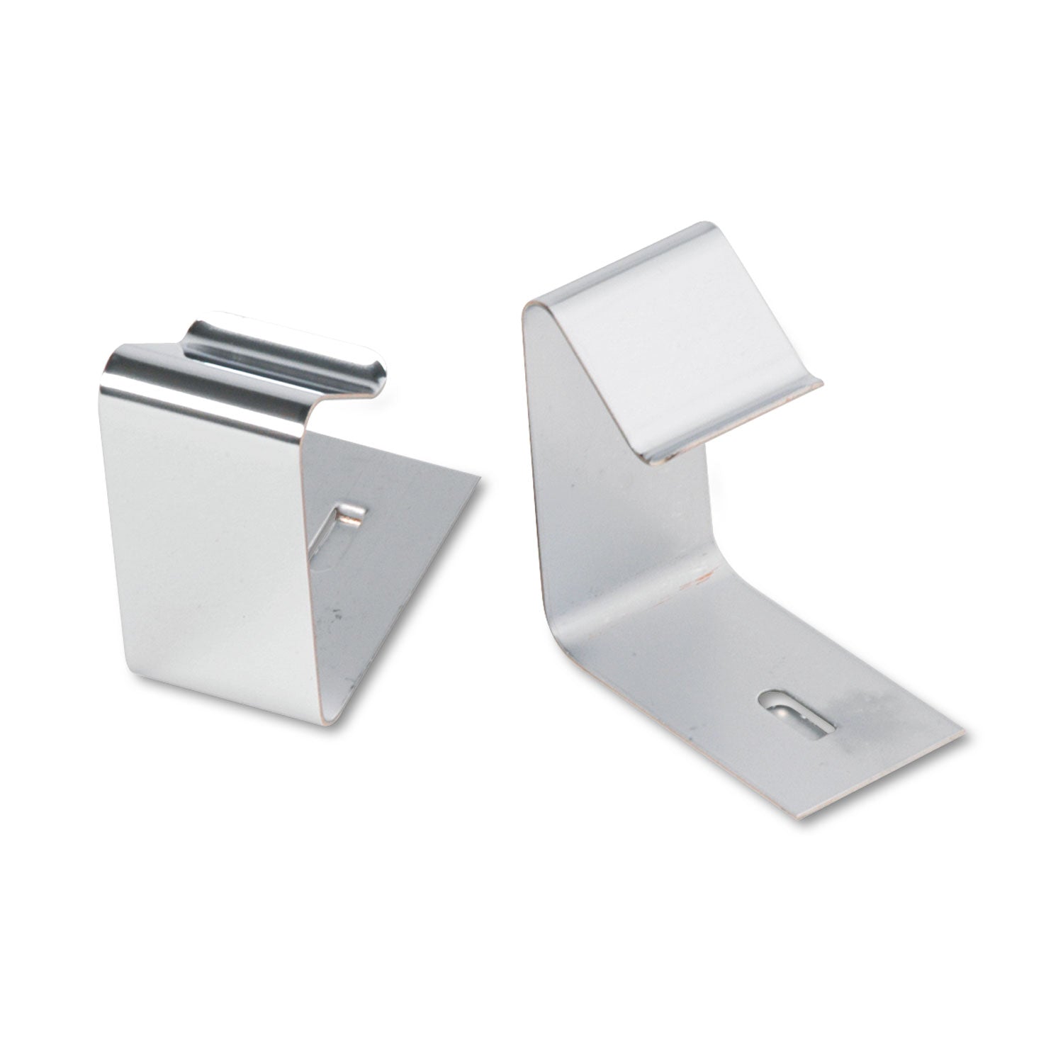 Flexible Metal Cubicle Hangers, For 1.5" to 2.5" Thick Partition Walls, Silver, 2/Set -