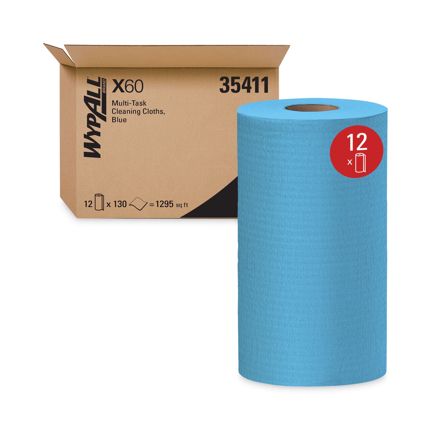 general-clean-x60-cloths-small-roll-98-x-134-blue-130-roll-12-rolls-carton_kcc35411 - 2