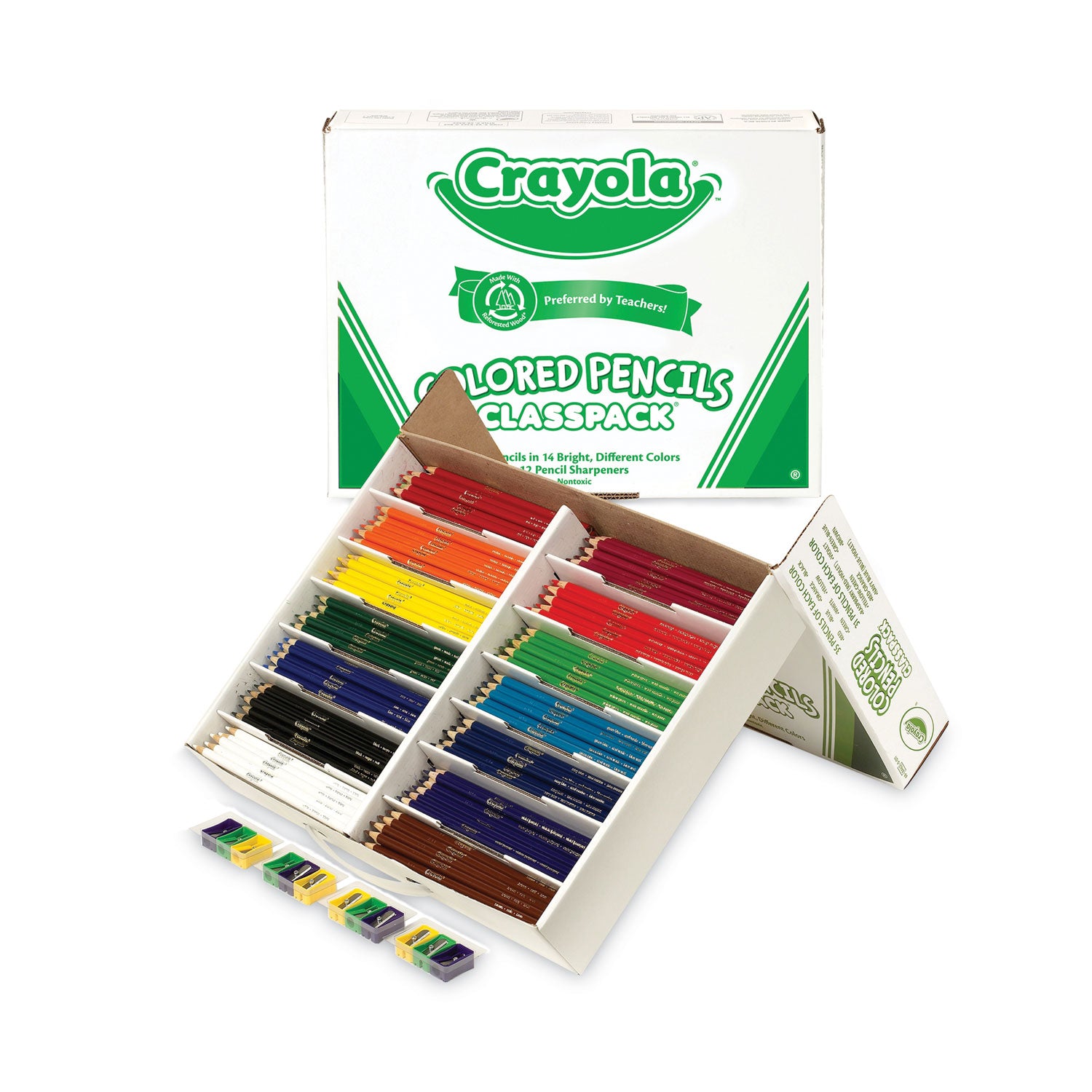 color-pencil-classpack-set-with-462-pencils-and-12-pencil-sharpeners-33-mm-2b-assorted-lead-and-barrel-colors-462-bx_cyo688462 - 2
