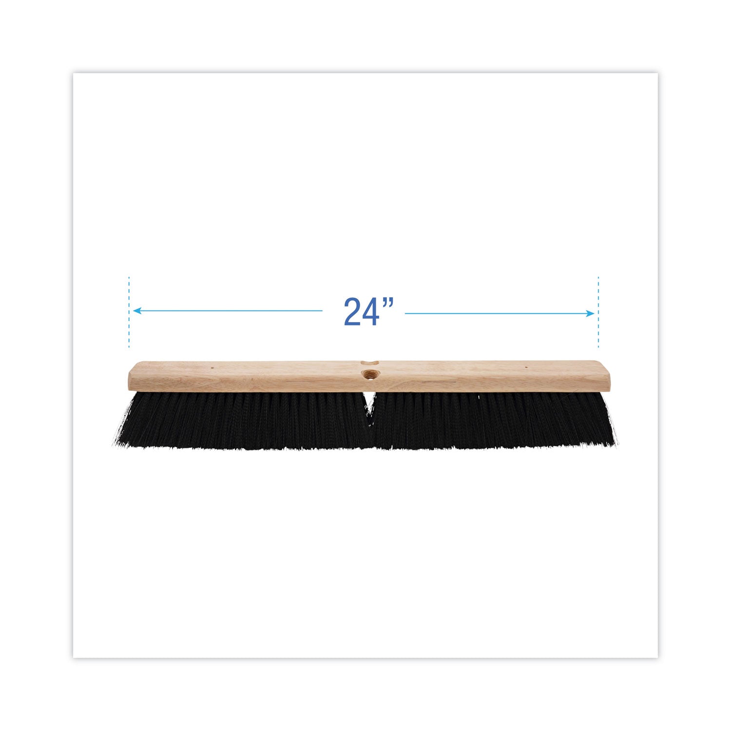 Floor Brush Head, 3" Black Polypropylene Bristles, 24" Brush -