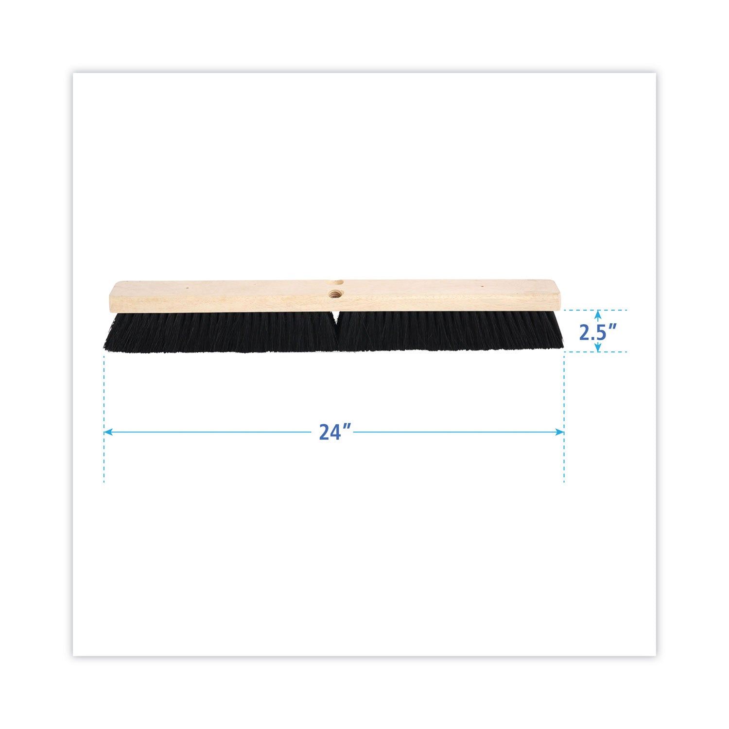 Floor Brush Head, 2.5" Black Tampico Fiber Bristles, 24" Brush -