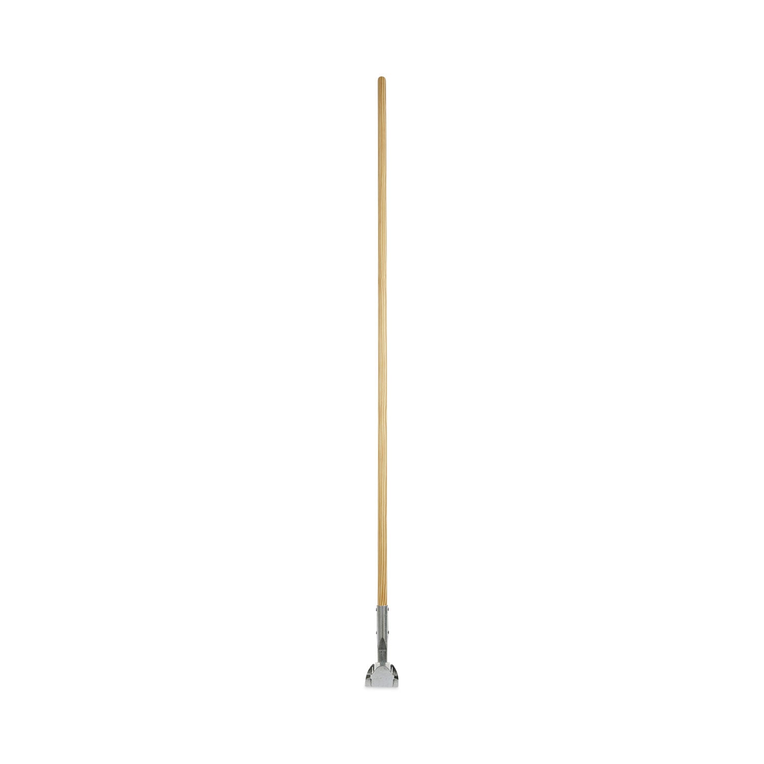Clip-On Dust Mop Handle, Lacquered Wood, Swivel Head, 1" dia x 60", Natural -