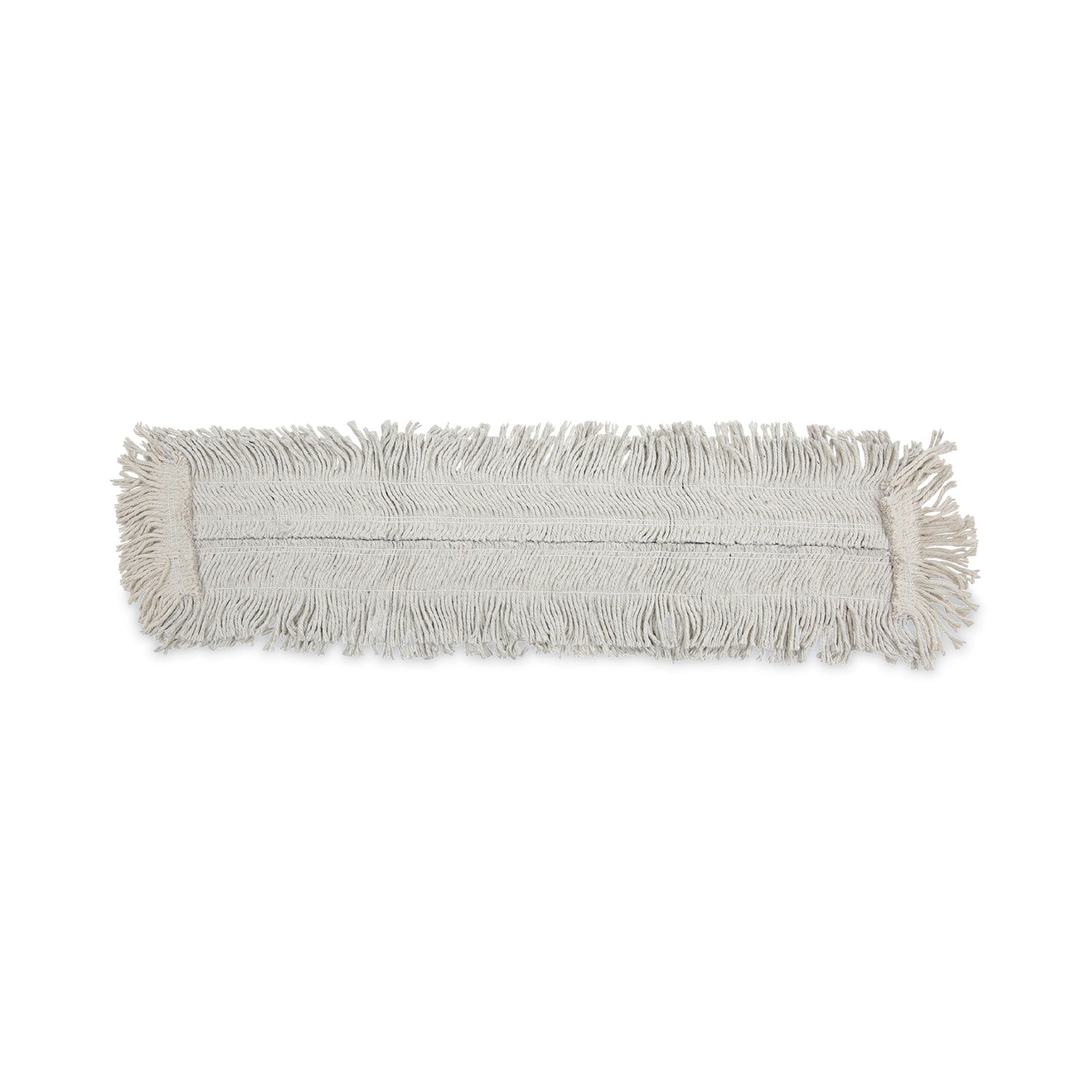 Disposable Dust Mop Head w/Sewn Center Fringe, Cotton/Synthetic, 36w x 5d, White -