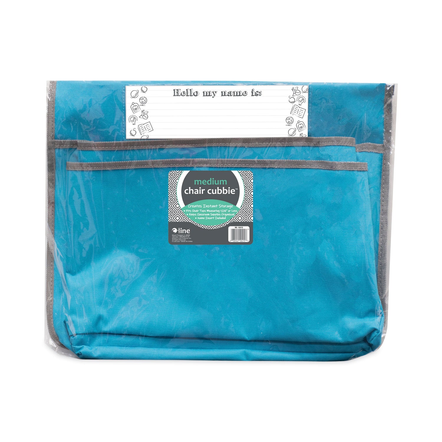 Chair Cubbies for Most Classroom Chair Styles, Medium, 16.37" x 13.5", Fabric/Vinyl, Seaside Blue - 1