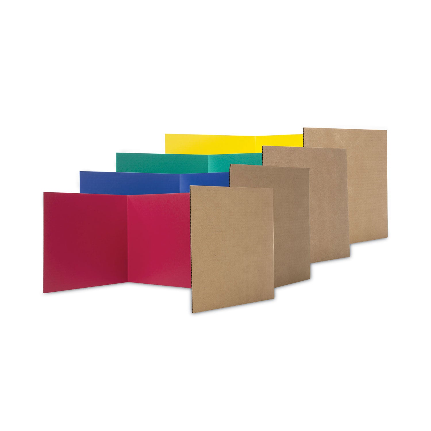 Study Carrel, 48 x 12, Assorted Colors, 24/Pack -