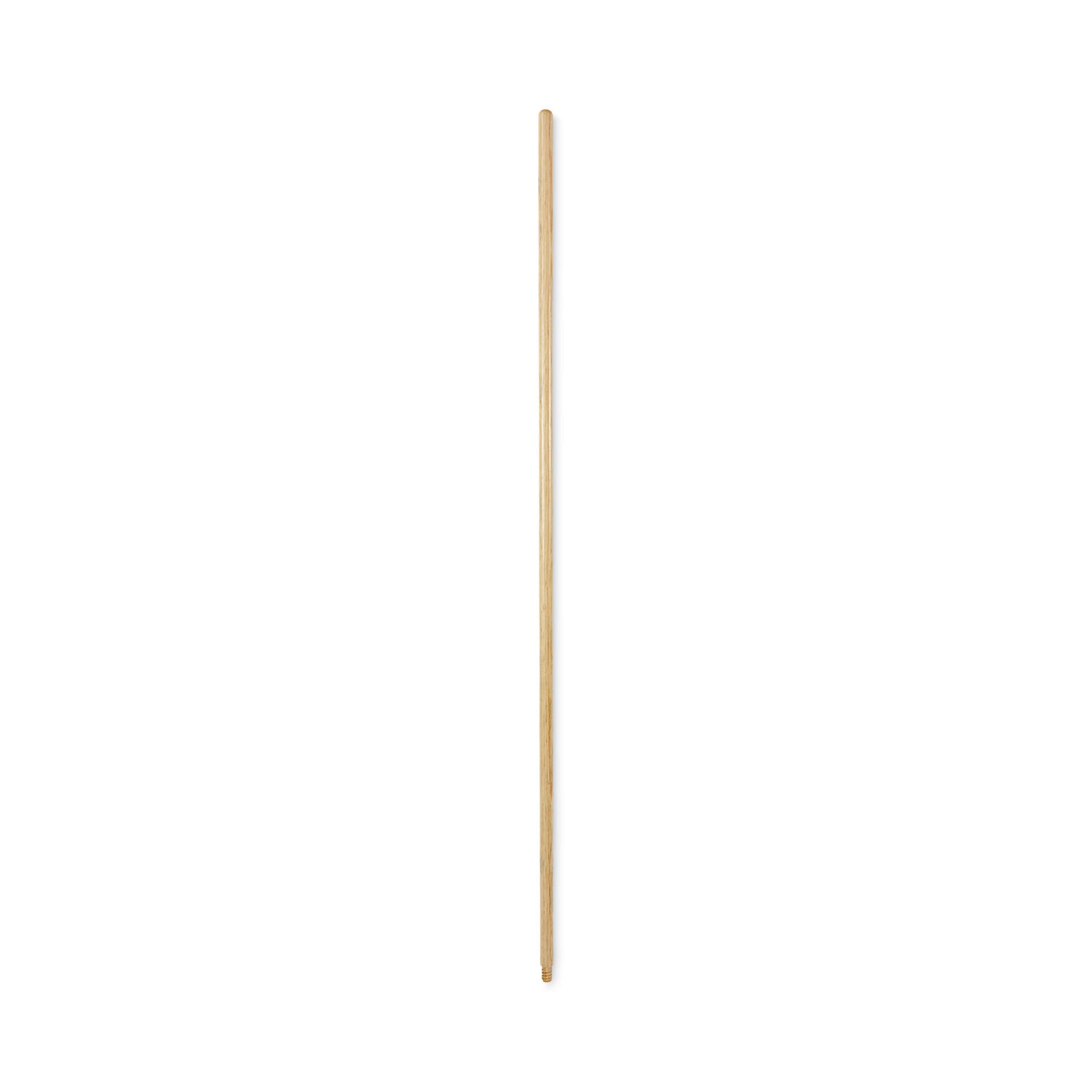 Threaded End Broom Handle, Lacquered Hardwood, 0.94" dia x 54", Natural - 1