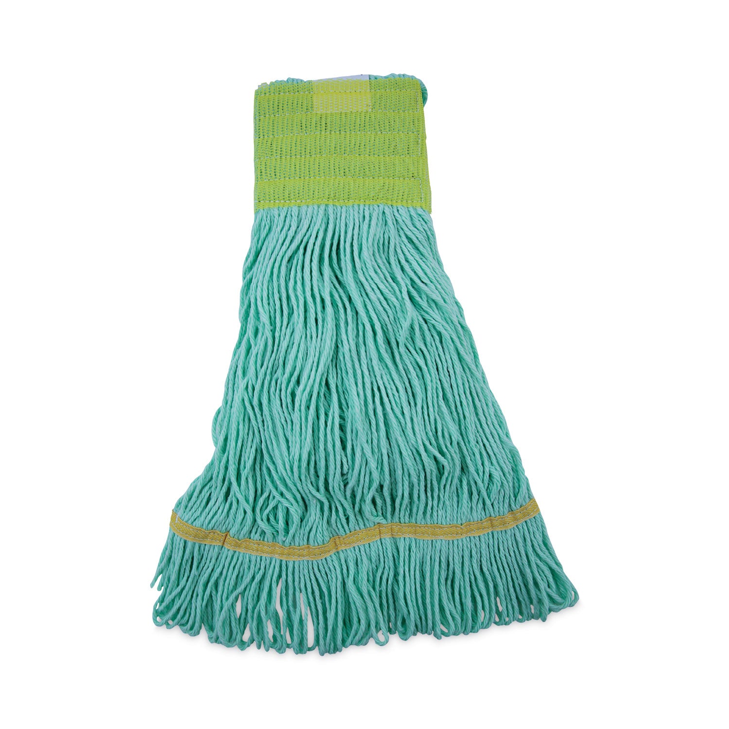 EcoMop Looped-End Mop Head, Recycled Fibers, Medium Size, Green, 12/Carton -