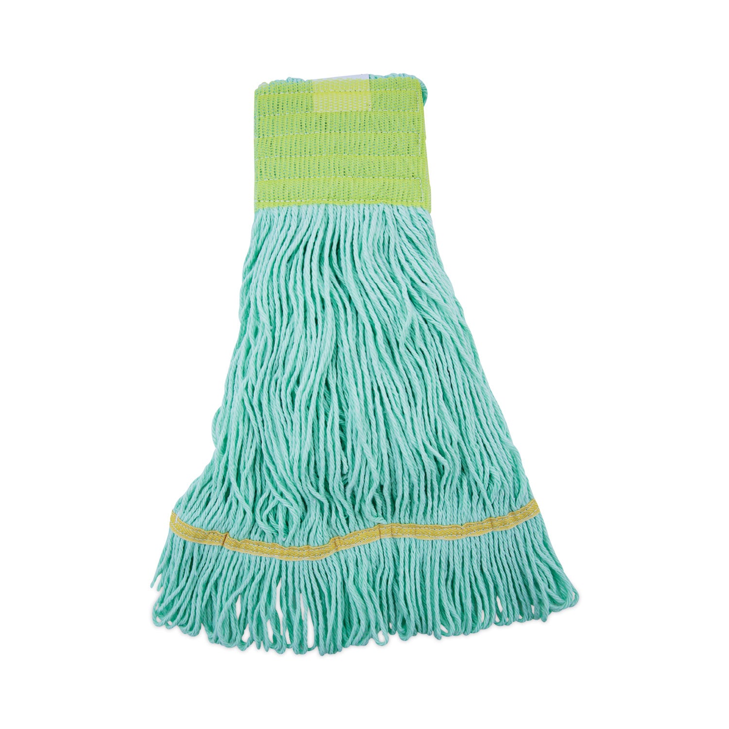 EcoMop Looped-End Mop Head, Recycled Fibers, Medium Size, Green -