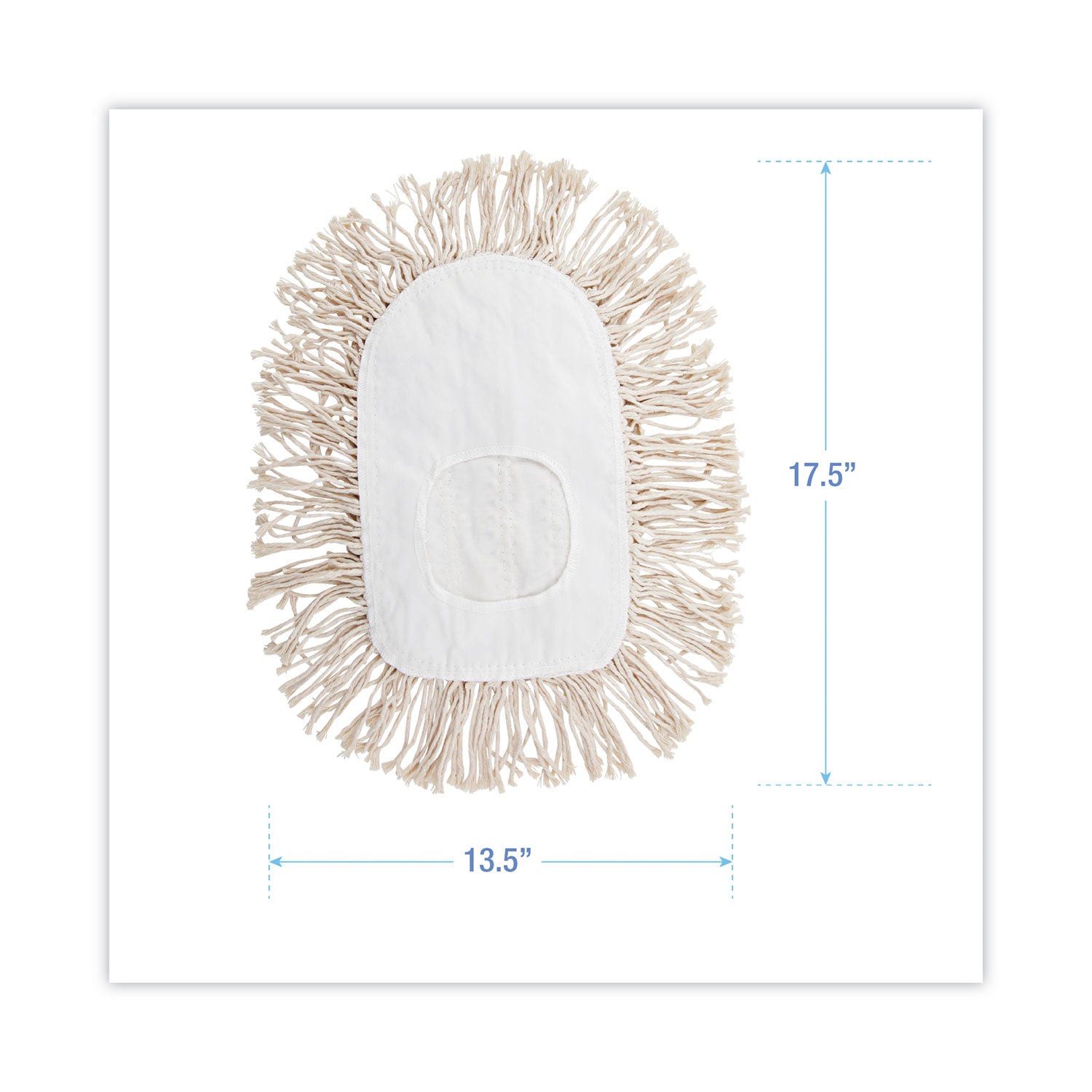 Wedge Dust Mop Head, Cotton, 17.5 x 13.5, White -