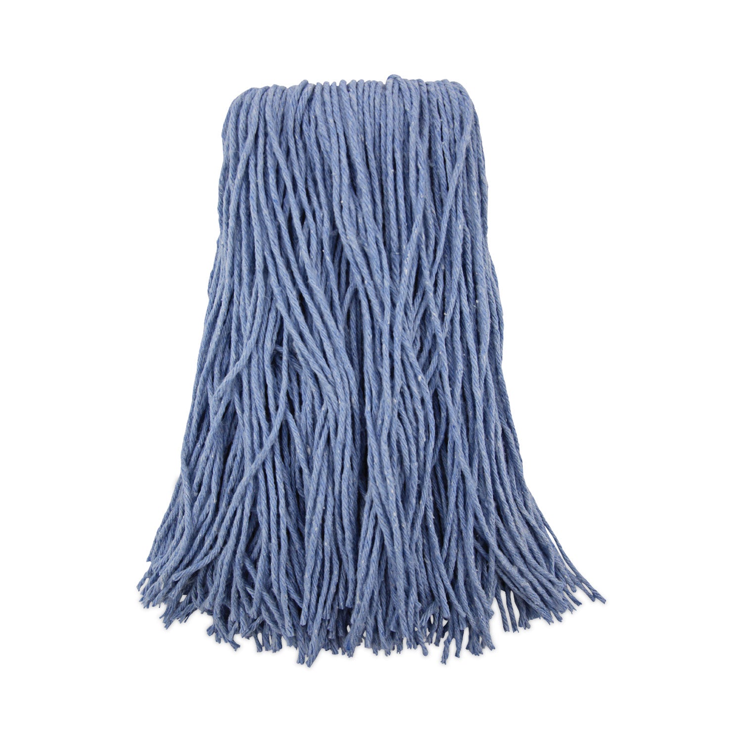 Mop Head, Standard Head, Cotton/Synthetic Fiber, Cut-End, #24, Blue, 12/Carton -