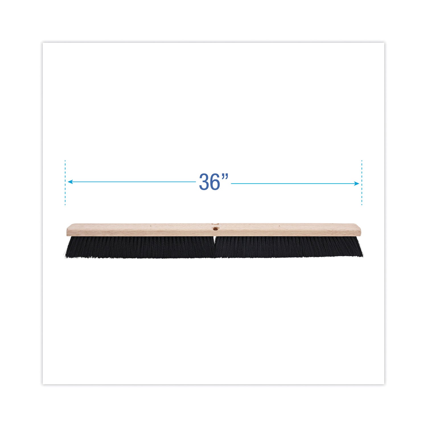 Floor Brush Head, 3" Black Polypropylene Bristles, 36" Brush -