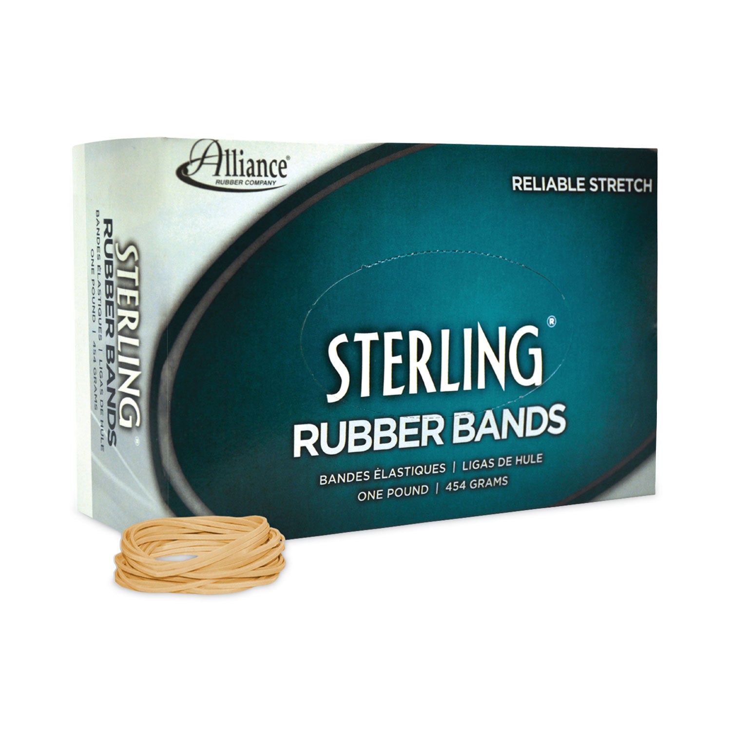 Sterling Rubber Bands, Size 14, 0.03" Gauge, Crepe, 1 lb Box, 3,100/Box -