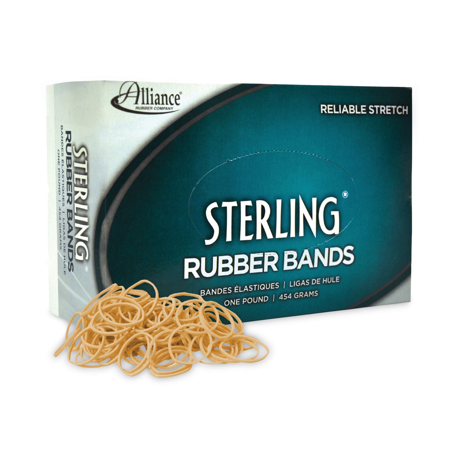 Sterling Rubber Bands, Size 10, 0.03" Gauge, Crepe, 1 lb Box, 5,000/Box -
