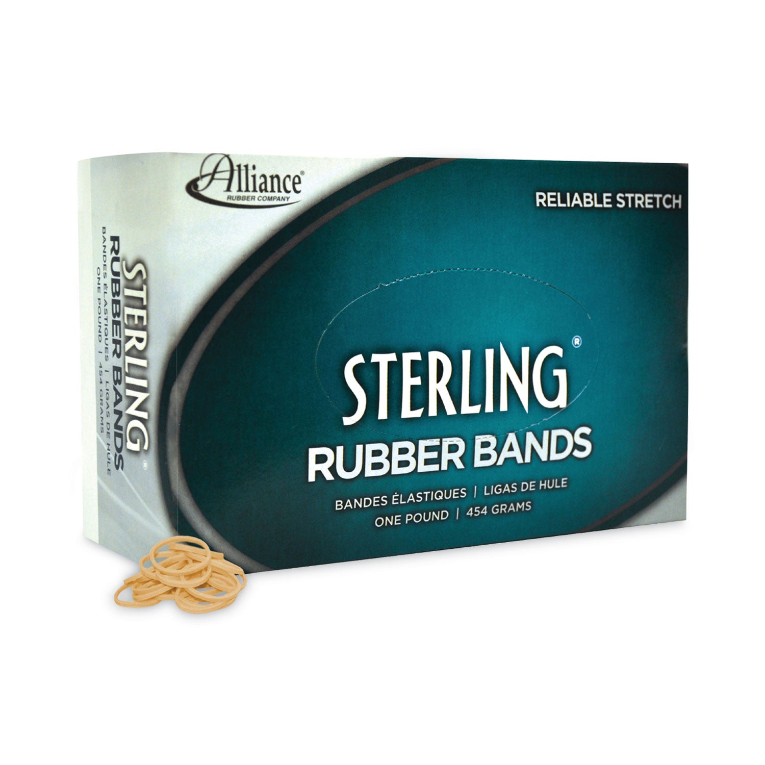Sterling Rubber Bands, Size 8, 0.03" Gauge, Crepe, 1 lb Box, 7,100/Box -