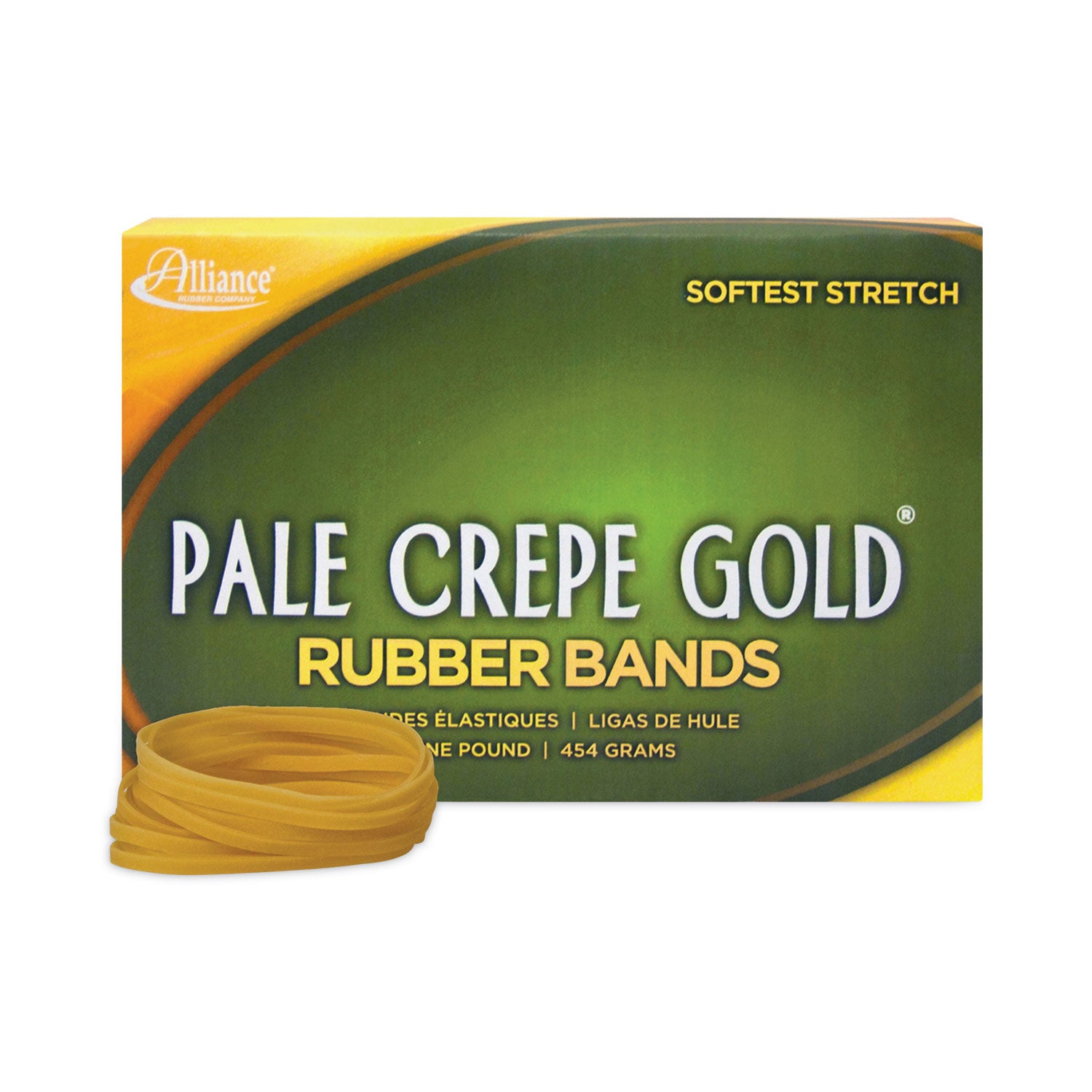 Pale Crepe Gold Rubber Bands, Size 32, 0.04" Gauge, Golden Crepe, 1 lb Box, 1,100/Box -