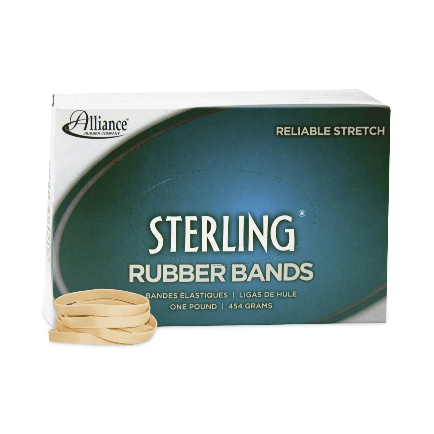 Sterling Rubber Bands, Size 62, 0.03" Gauge, Crepe, 1 lb Box, 600/Box -