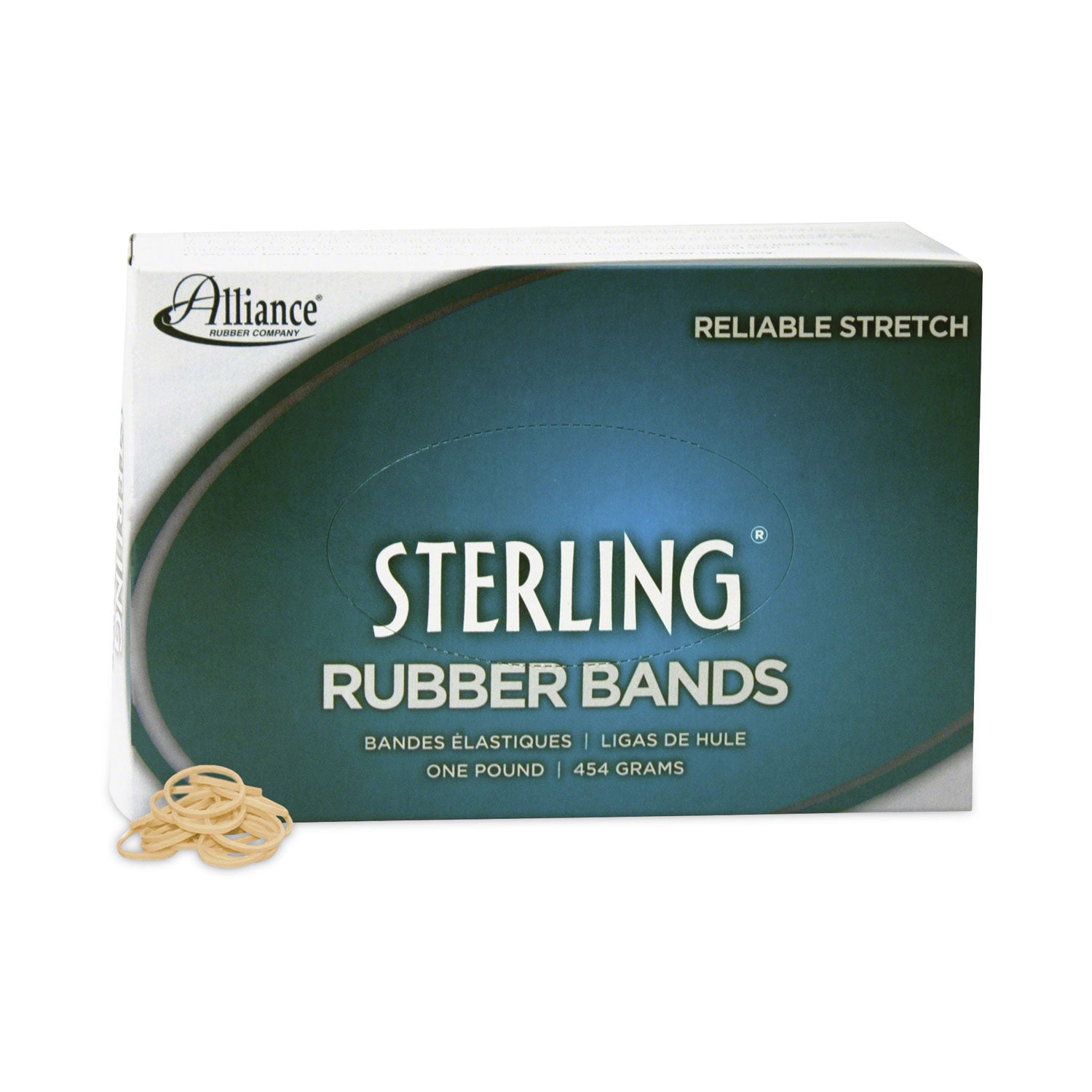 Sterling Rubber Bands, Size 8, 0.03" Gauge, Crepe, 1 lb Box, 7,100/Box -