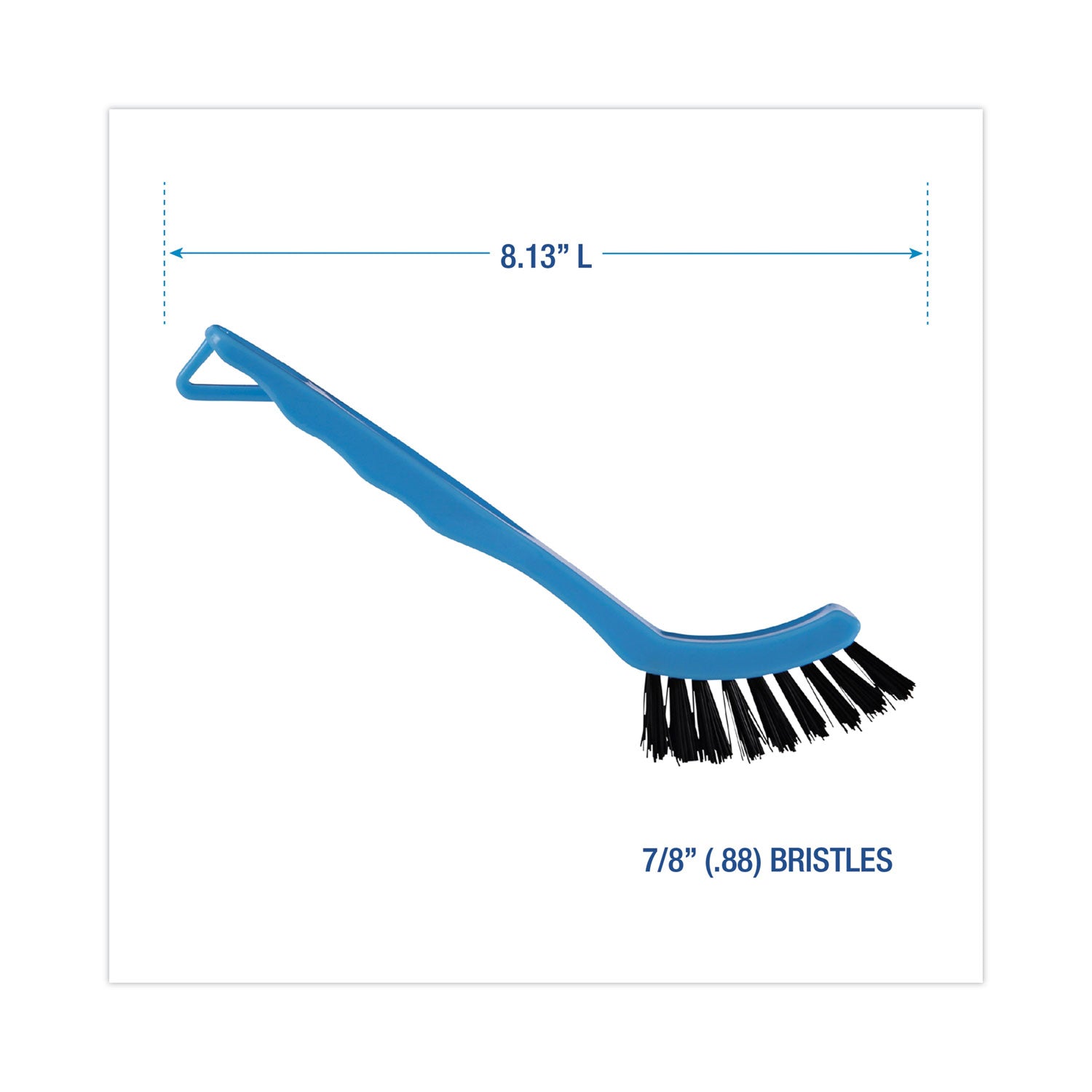 Grout Brush, Black Nylon Bristles, 8.13" Blue Plastic Handle -