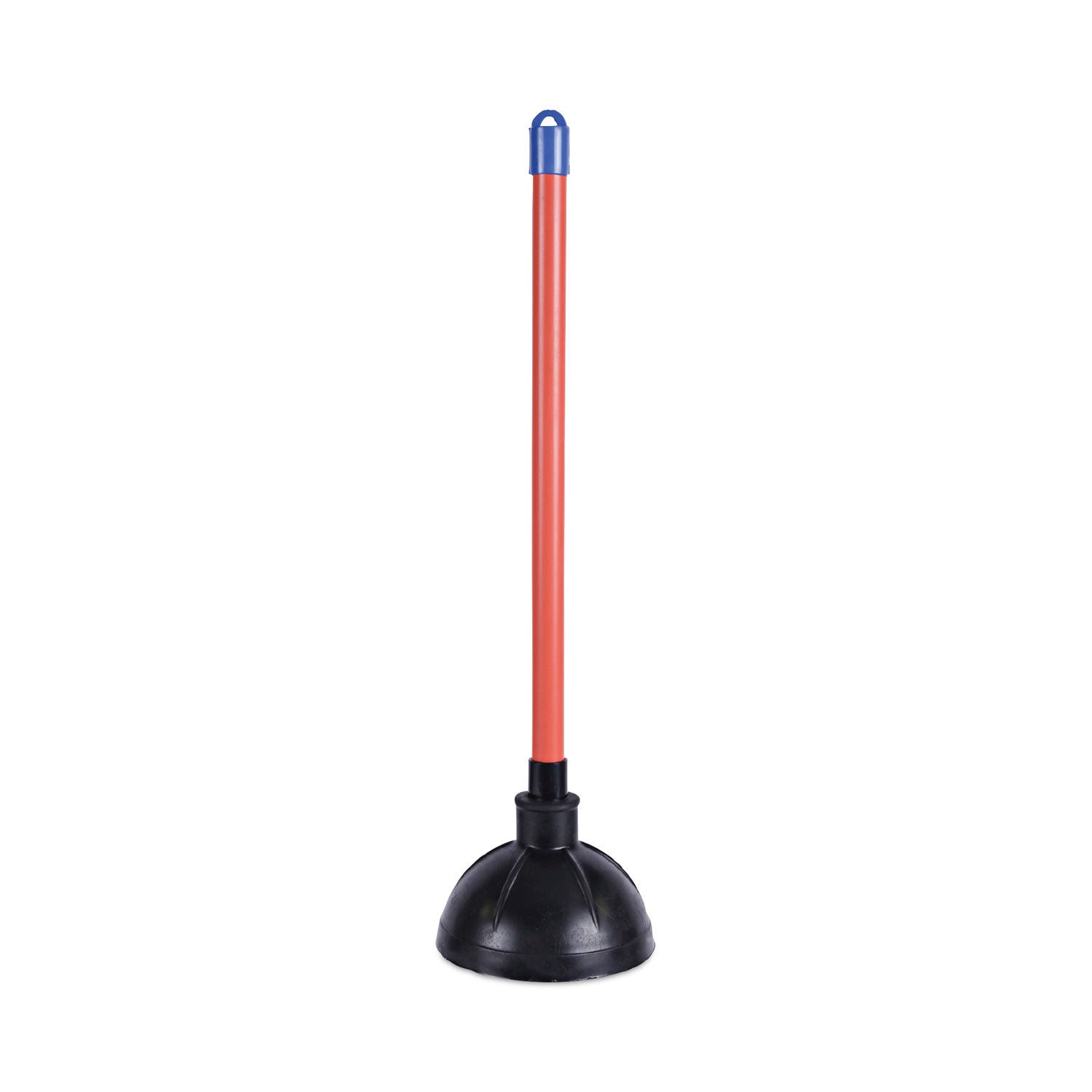 Toilet Plunger, 18" Plastic Handle, 5.63" dia, Red/Black, 6/Carton -