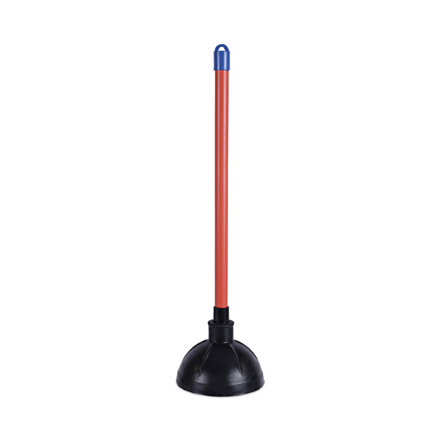 Toilet Plunger, 18" Plastic Handle, 5.63" dia, Red/Black -