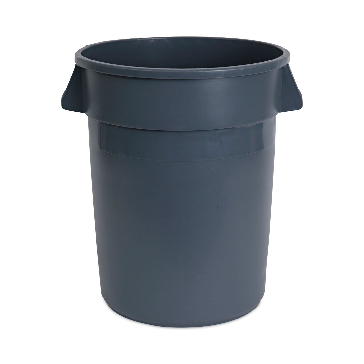 Round Waste Receptacle, 32 gal, Linear-Low-Density Polyethylene, Gray -