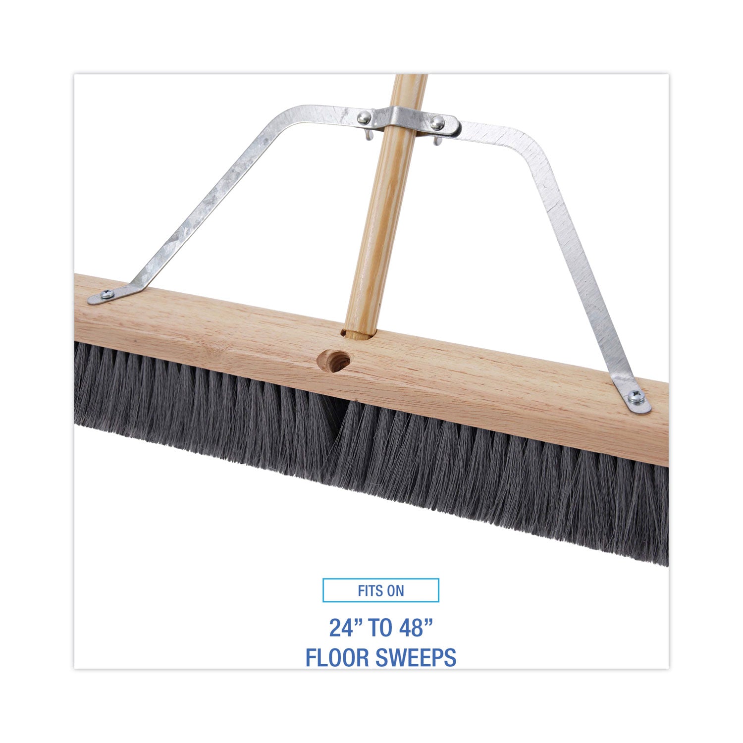 Metal Handle Braces, Large, Fits 24" to 48" Floor Sweeps, 0.5 x 17 x 12 -