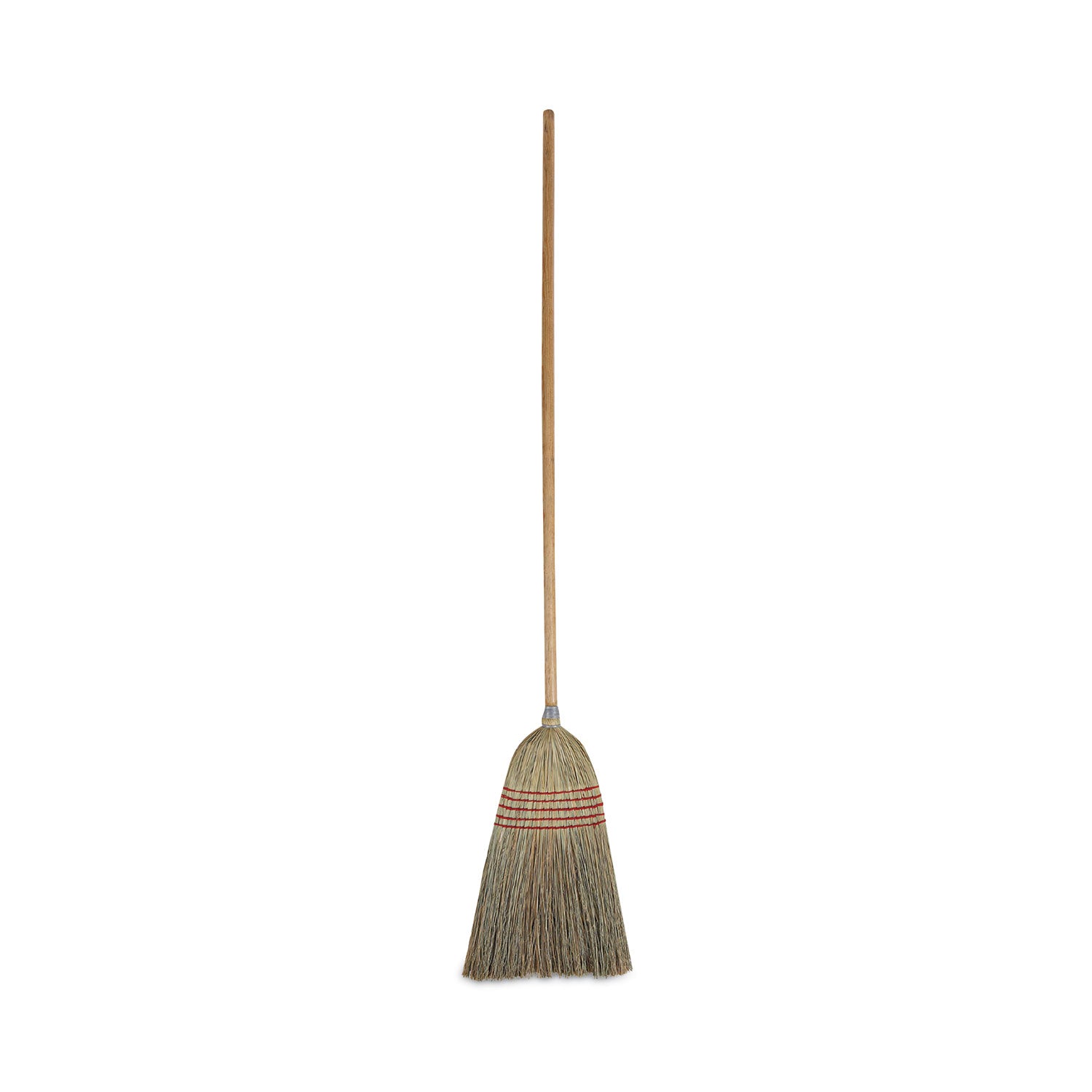 Parlor Broom, Corn Fiber Bristles, 55" Overall Length, Natural, 12/Carton -