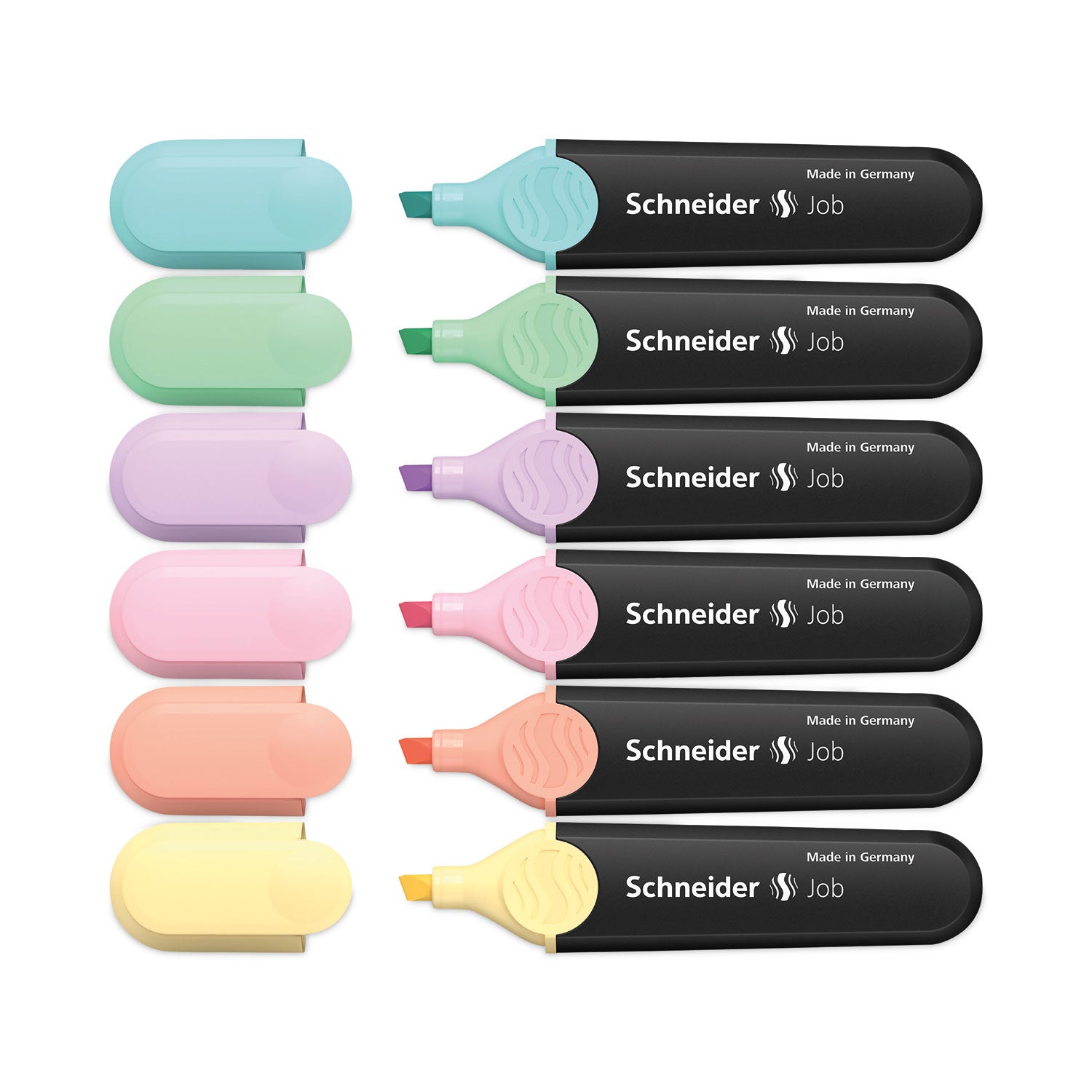 job-pastel-highlighters-chisel-tip-1mm-5mm-assorted-ink-colors-black-assorted-barrel-colors-6-pack_red115097 - 2